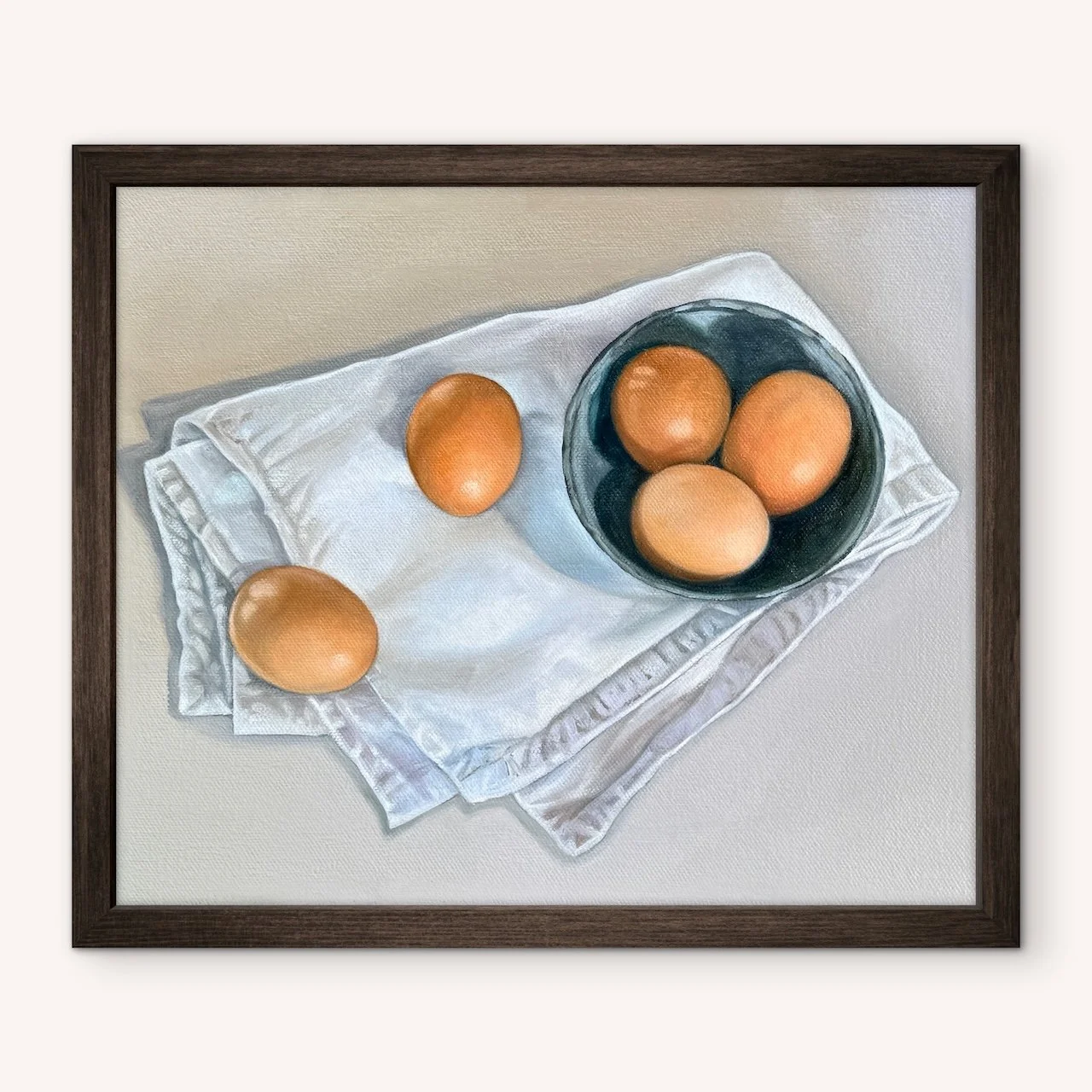 Breakfast Time Framed Fine Art Print on Canvas