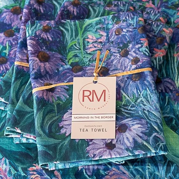 Morning In The Border Tea Towel - Cotton Linen Blend