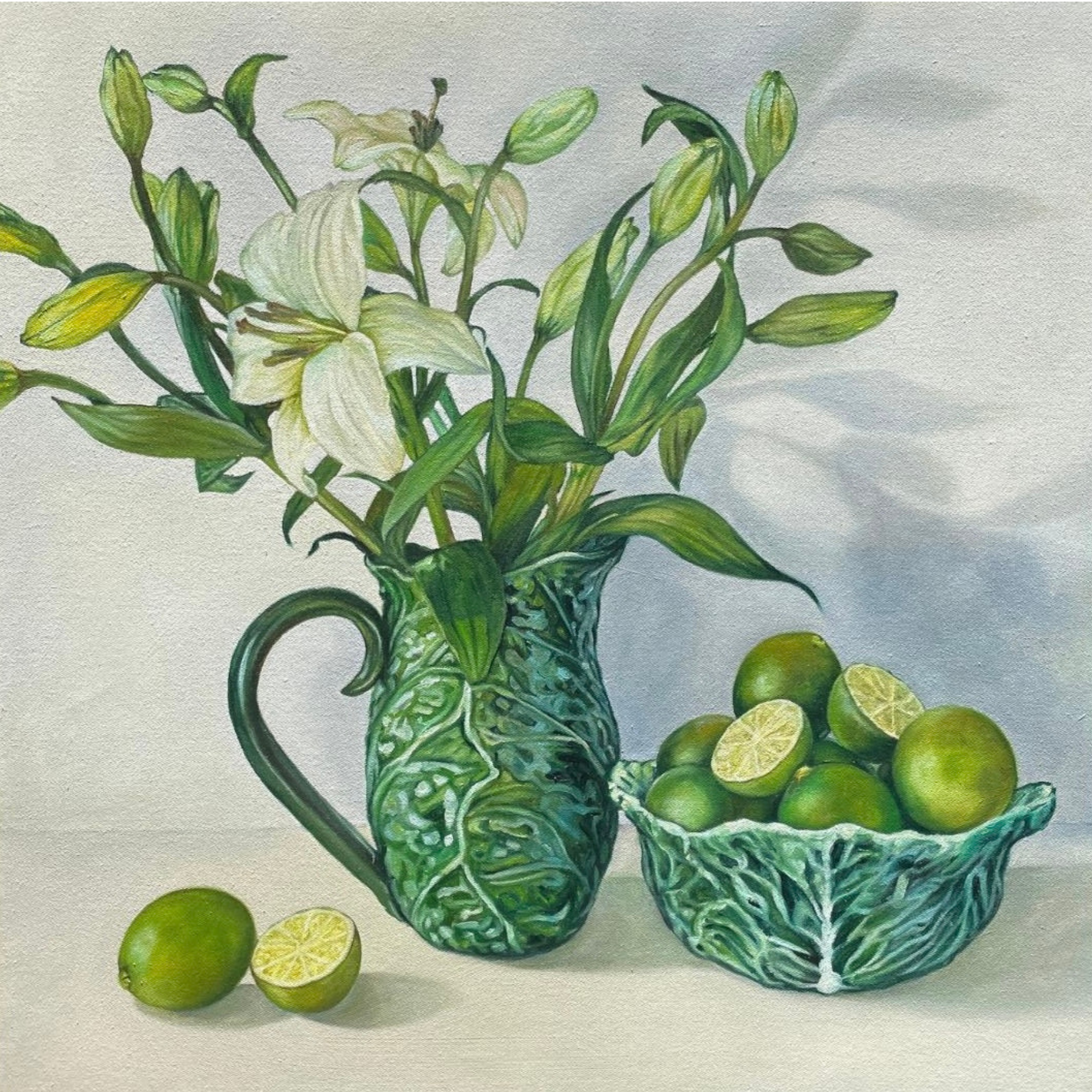 Lilies & Limes, fine art oil painting by ROBYN MARKEY.