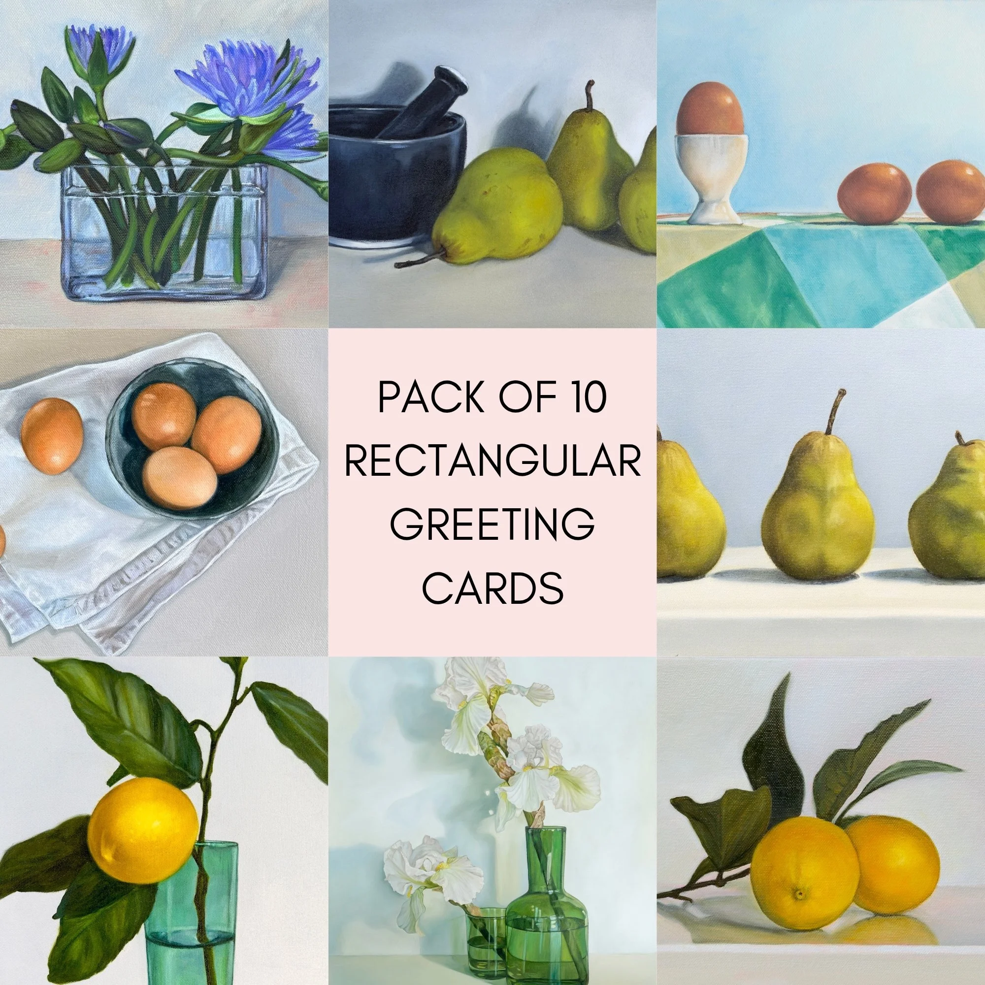 Pack of 10 Rectangular Greeting Cards