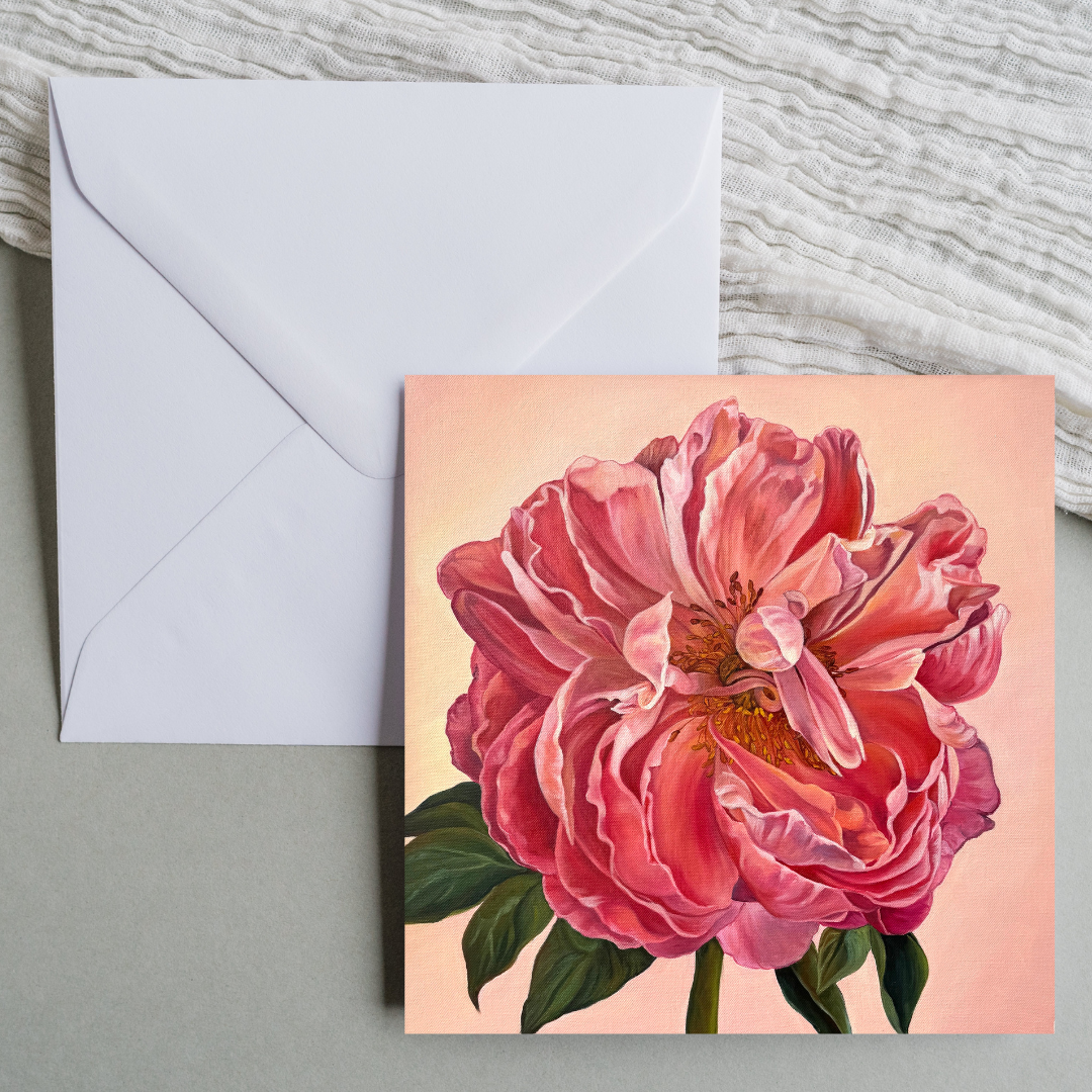 Pink Peony Greeting Card