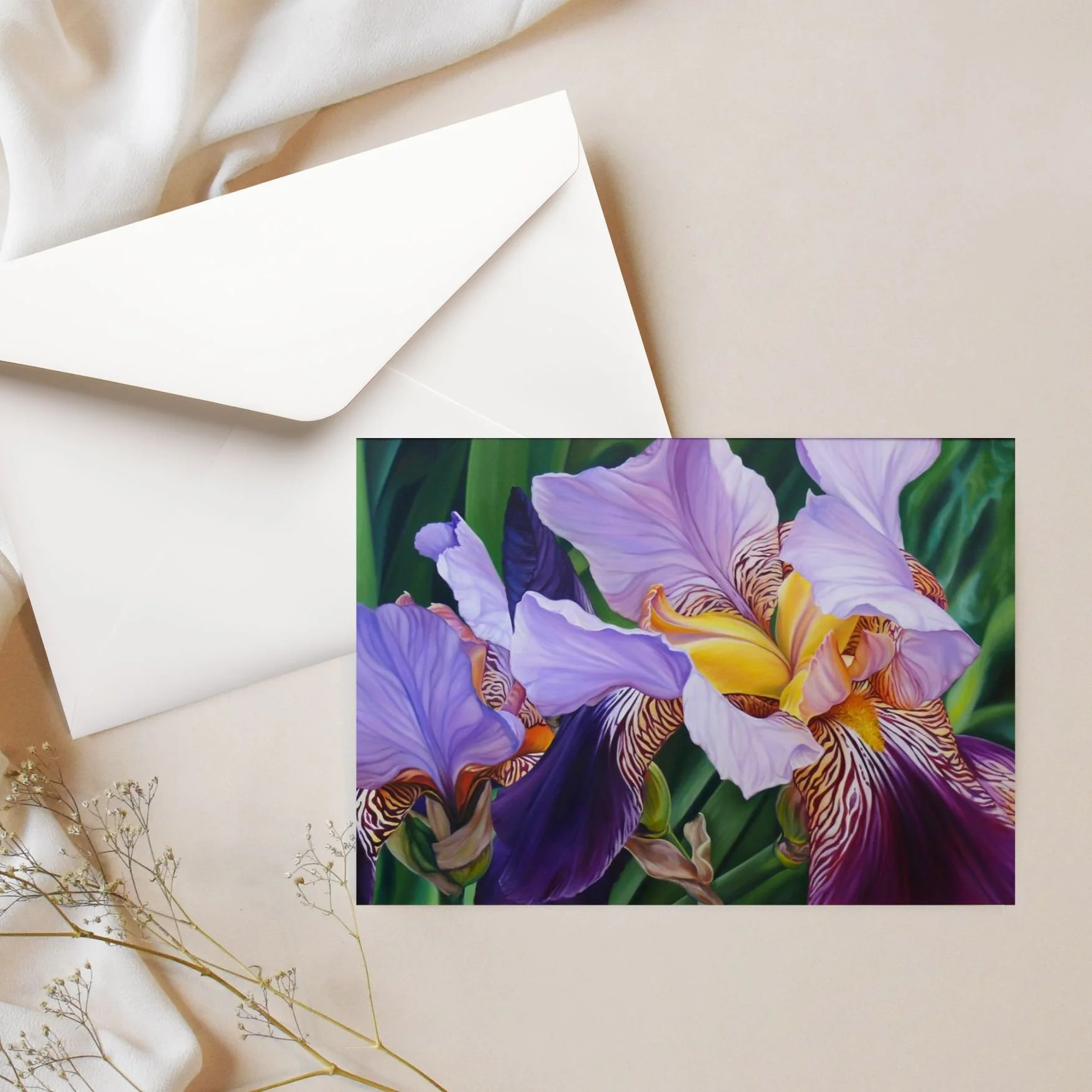 Irises From My Garden Deluxe Greeting Card