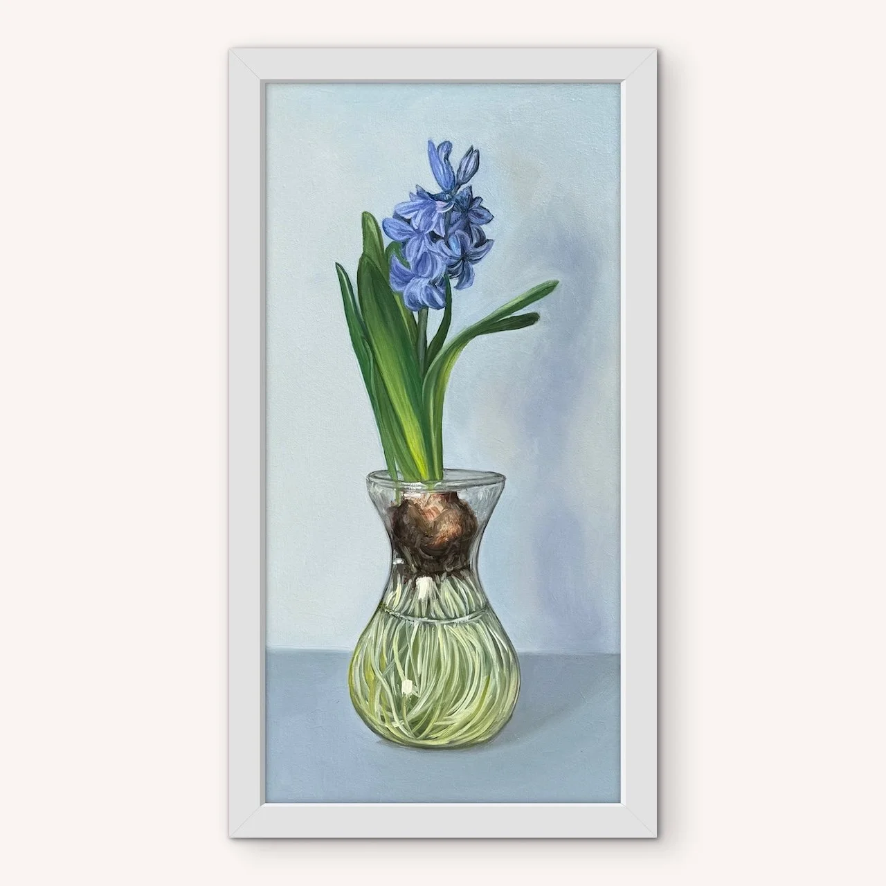 Blue Hyacinth Framed Fine Art Print on Canvas