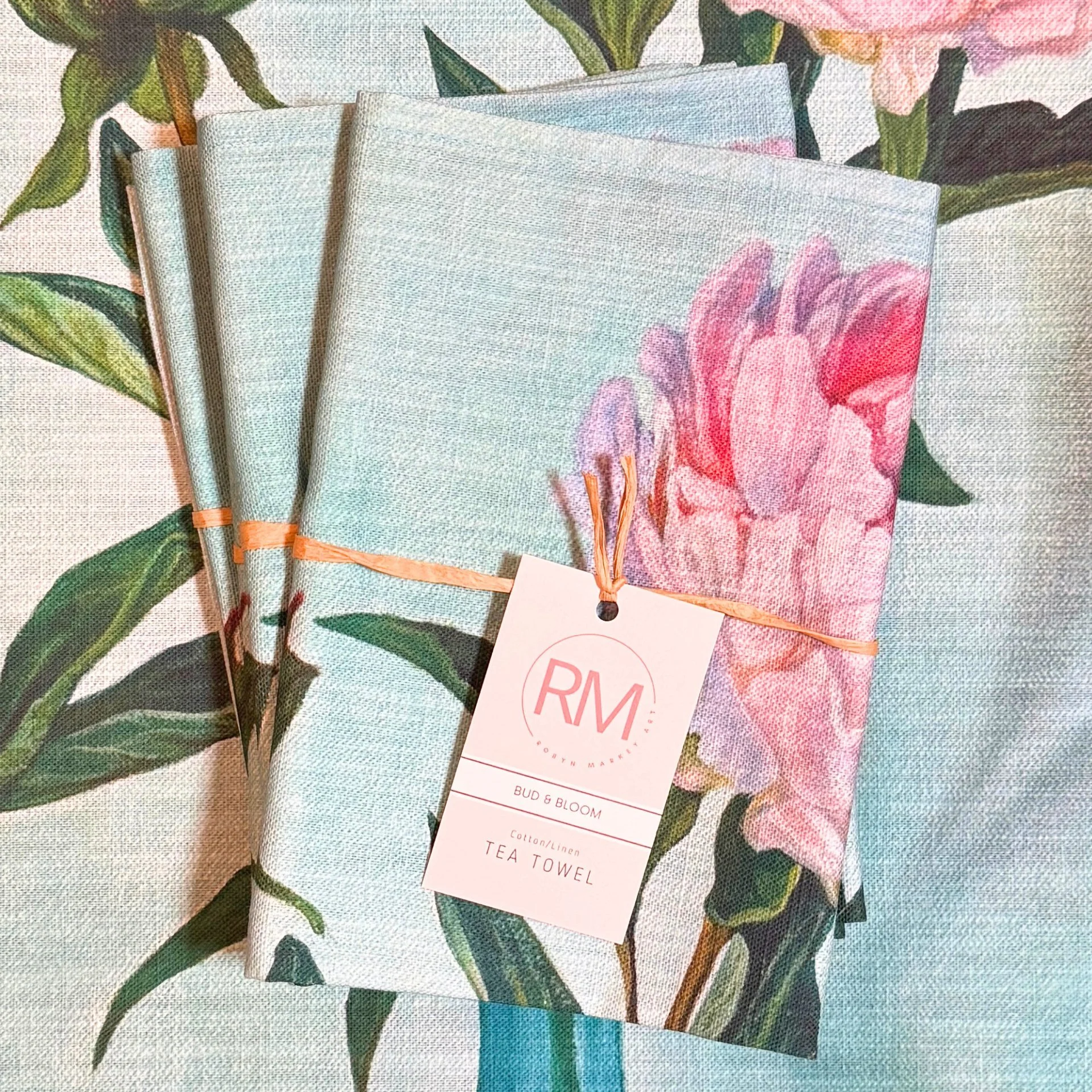 Bud & Bloom Tea Towel - Cotton Linen Blend