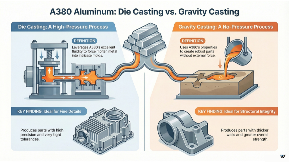 A380 die casting vs gravity casting
