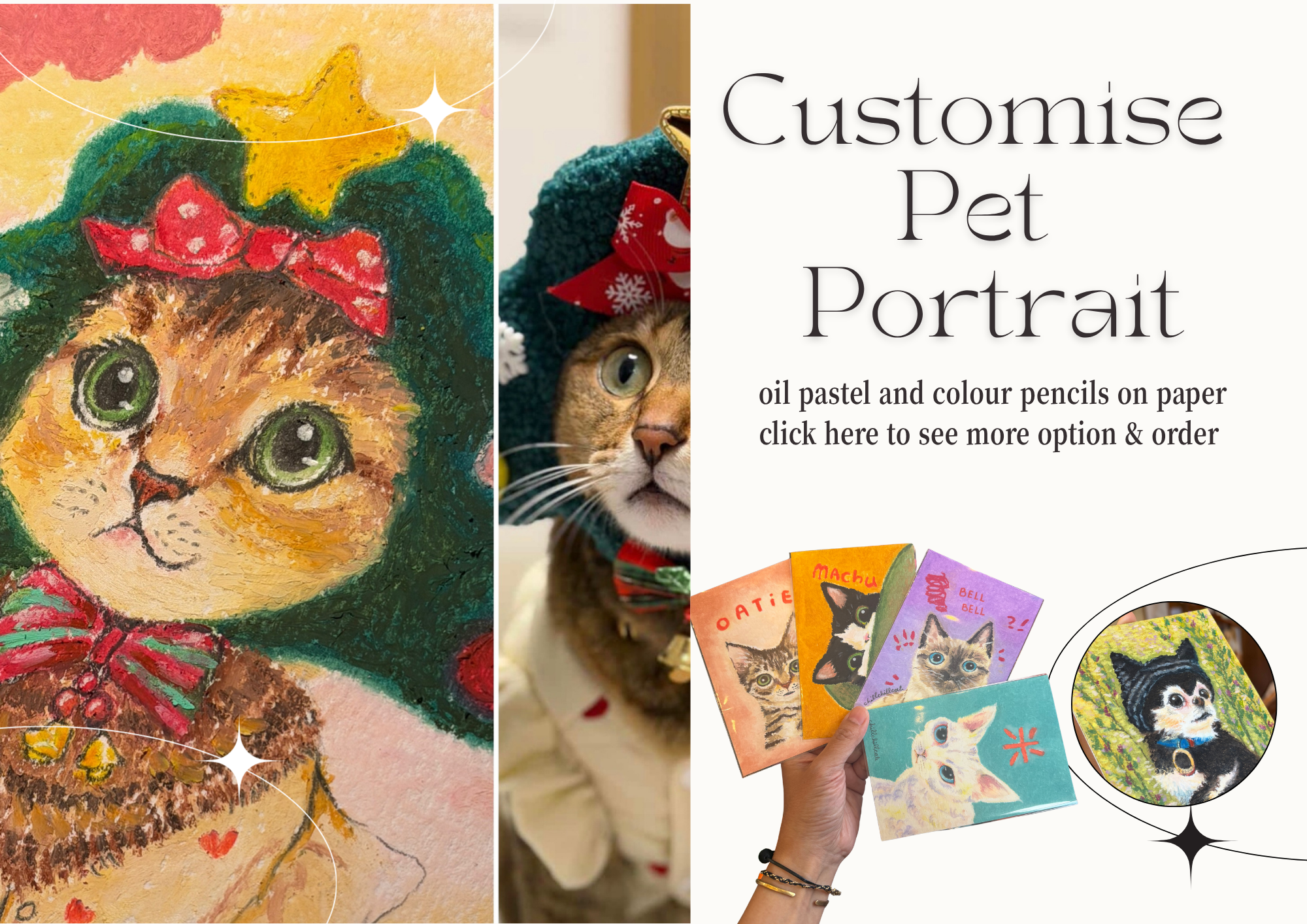 Customise Pet Portrait_oil pastel on paper