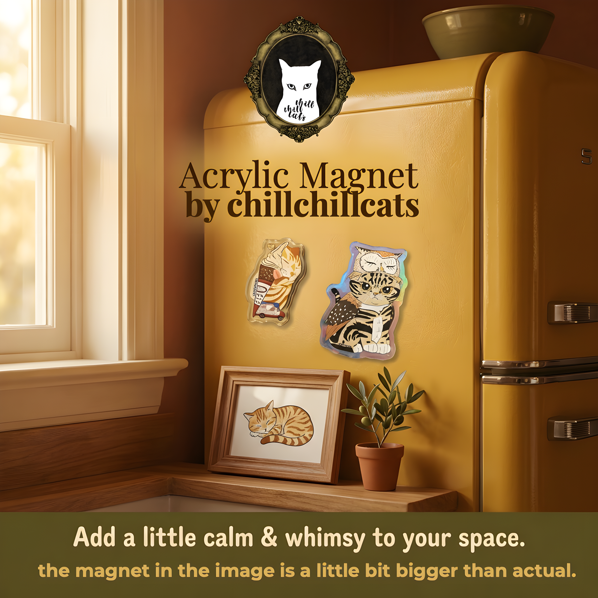 chillchillcats fridge magnet