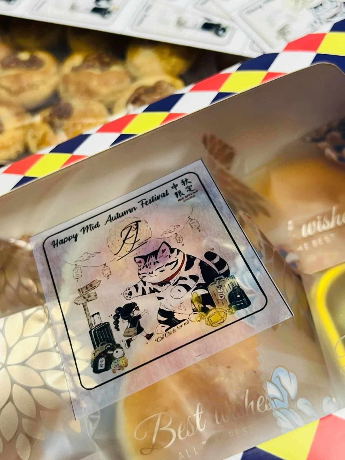 moon cake package sticker