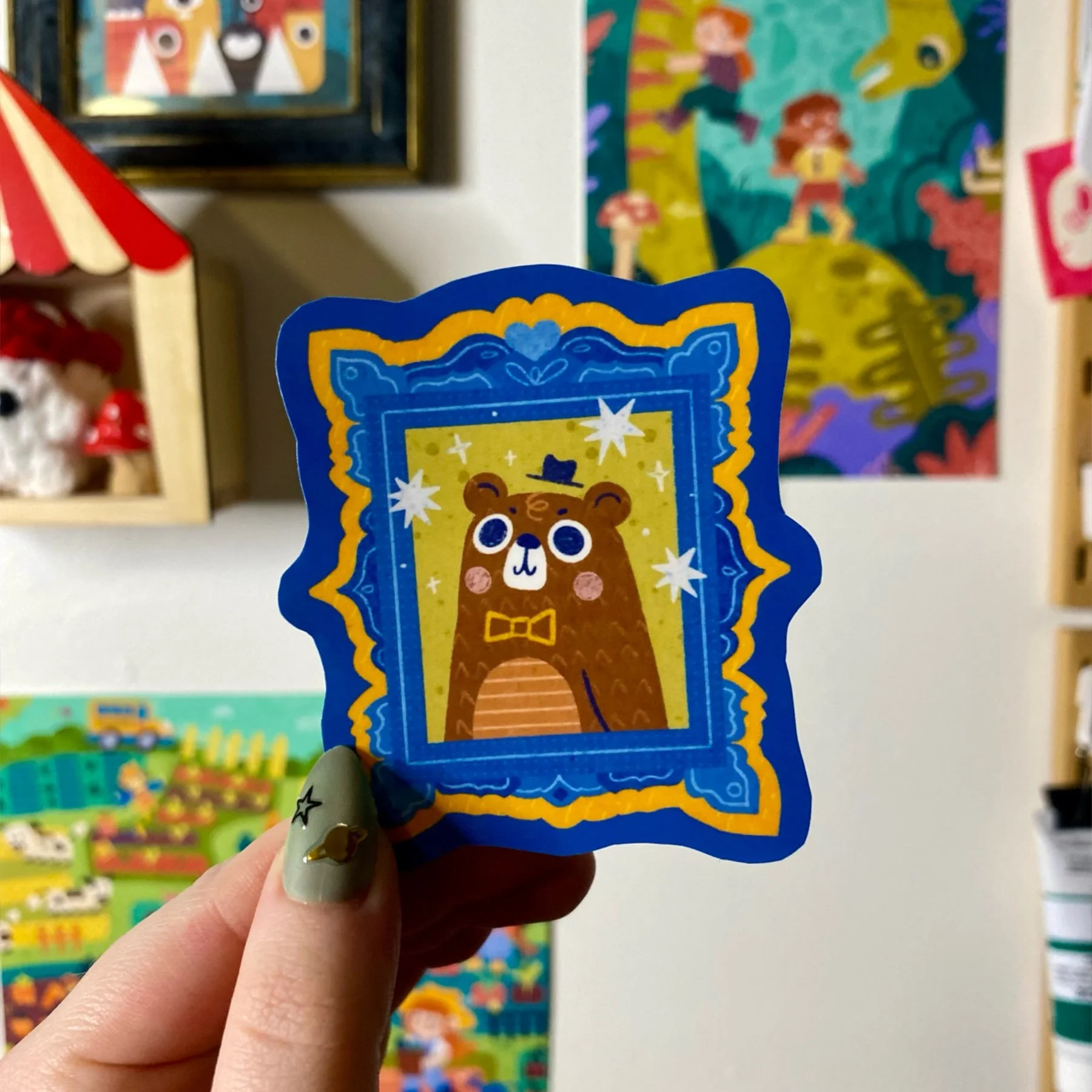 Bear Picture Frame Single Sticker