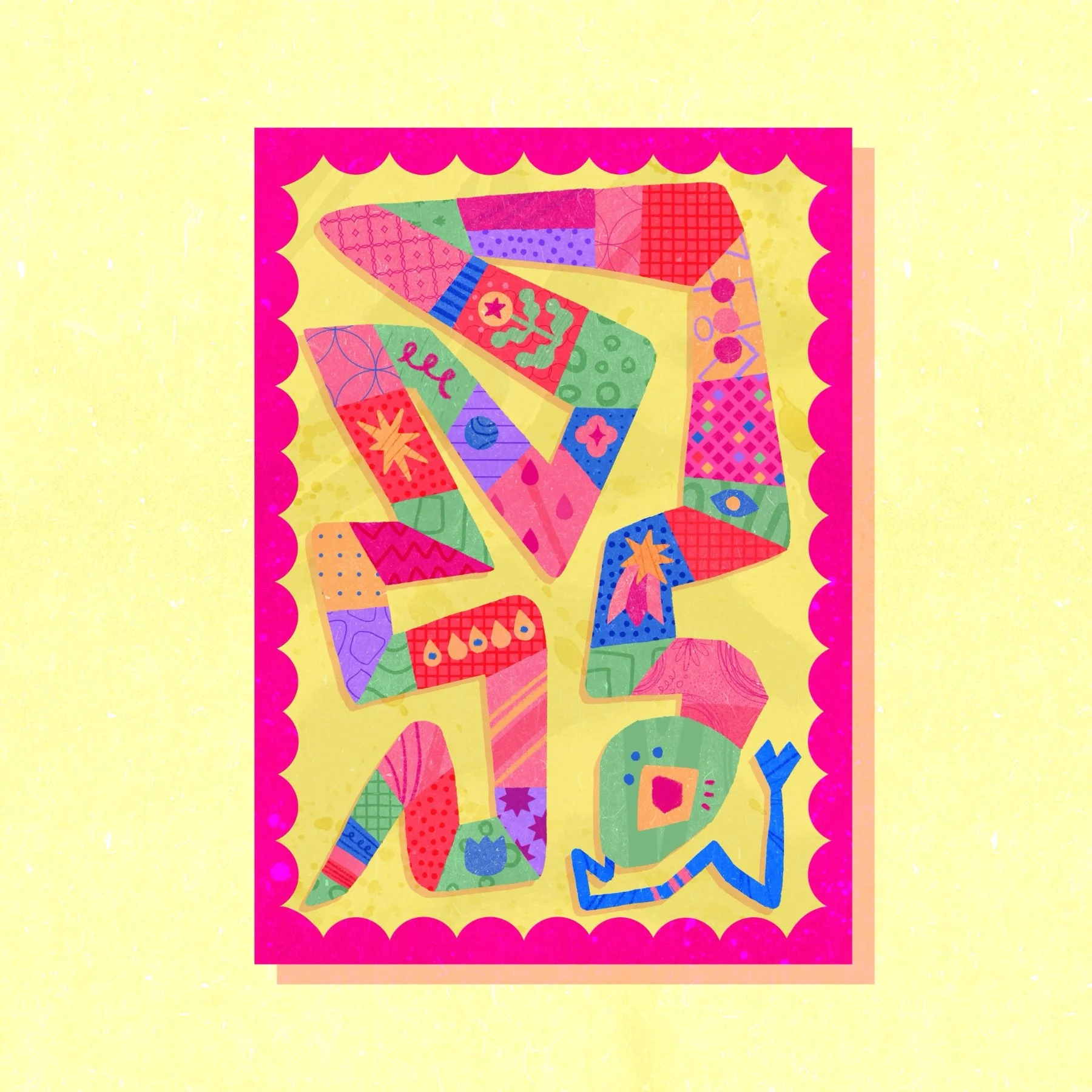 Snake Print 5 in by 7 in