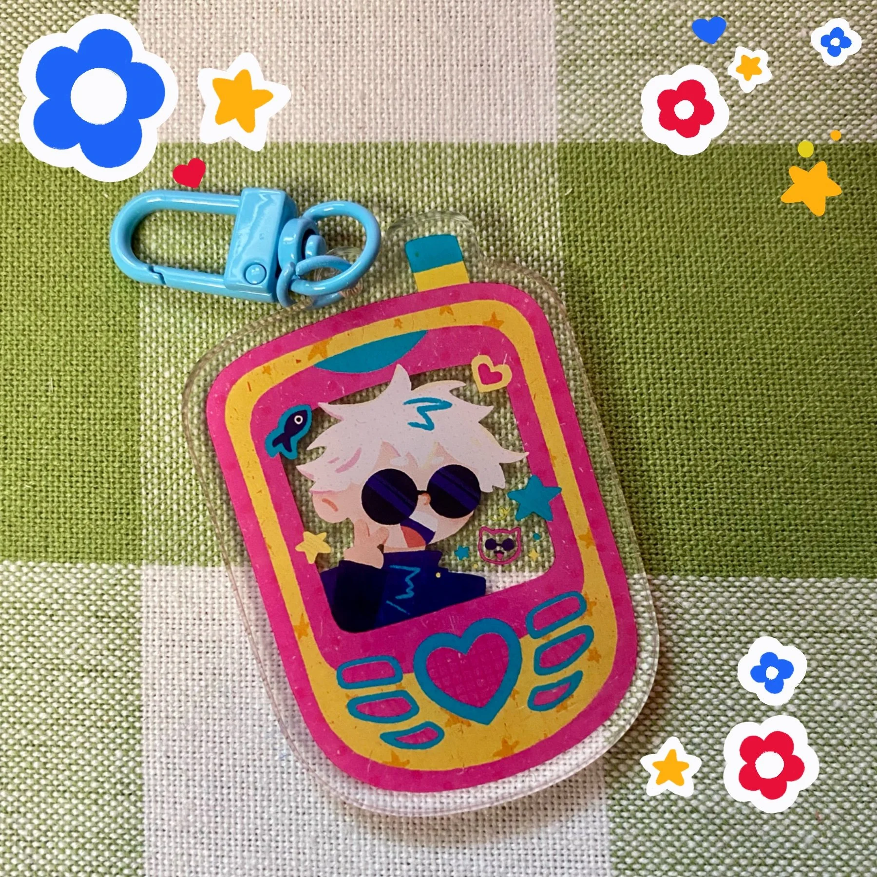 Pink Phone Acrylic Keychain