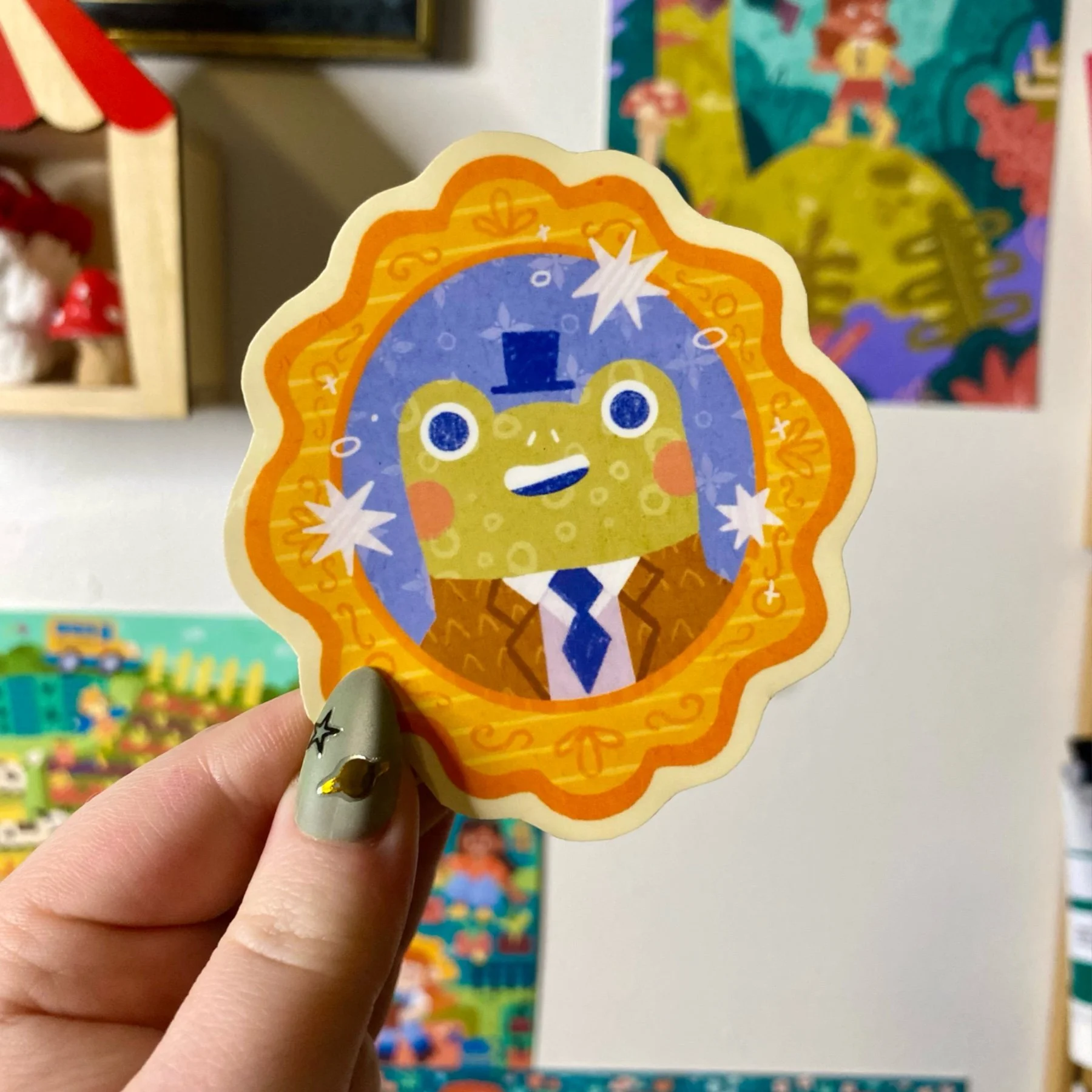 Picture Frame Frog Sticker