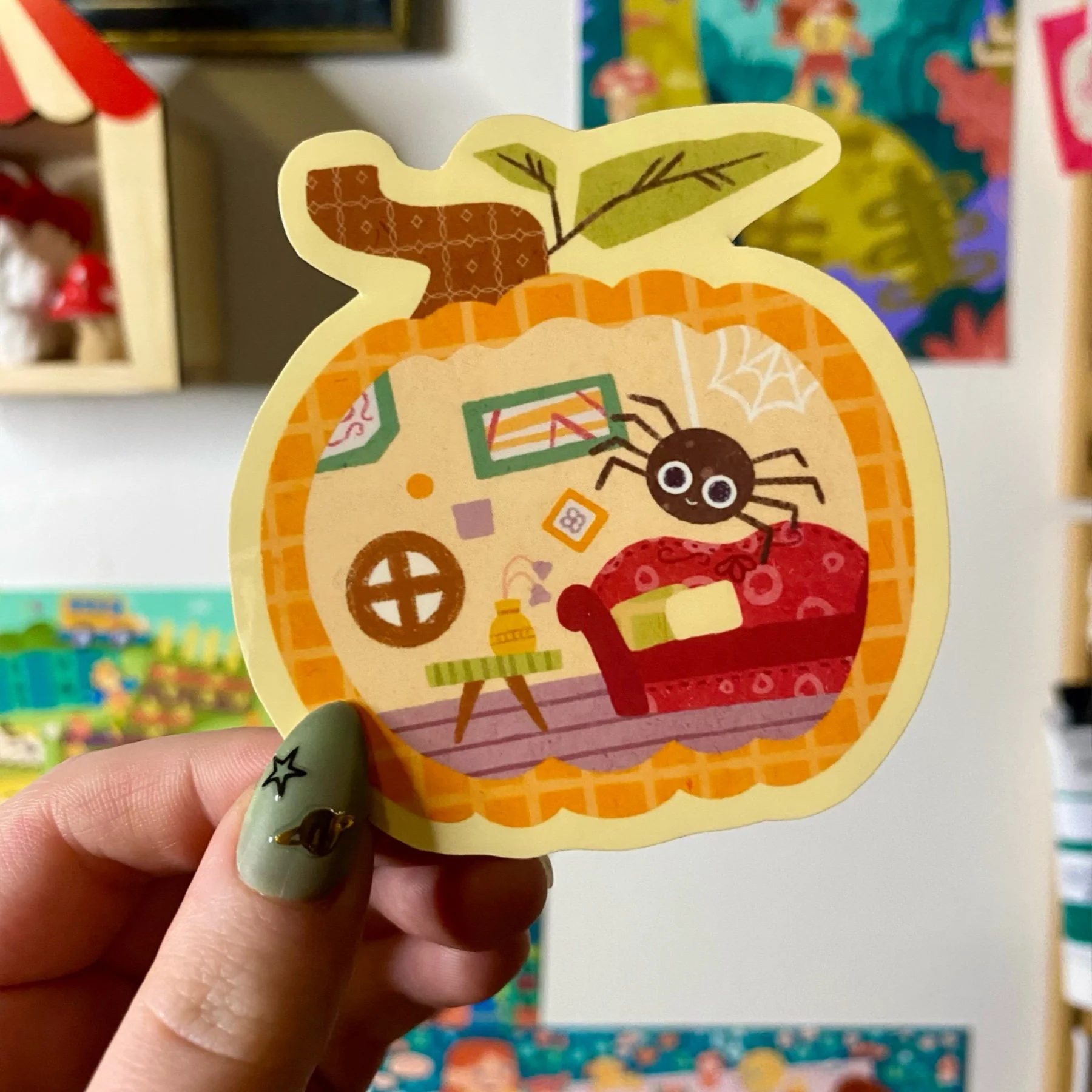 Spider Pumpkin Single Sticker