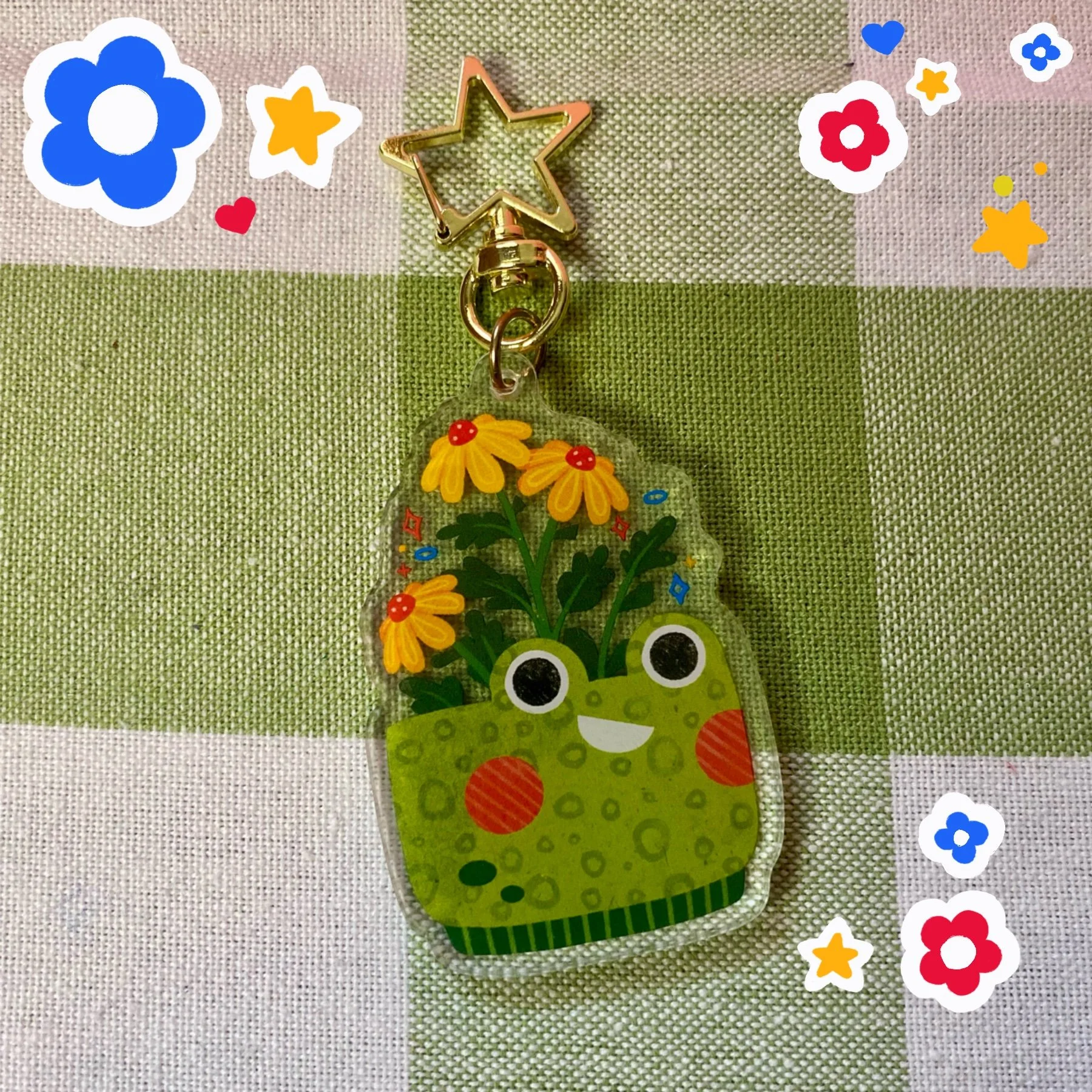 Green Frog Acrylic Keychain