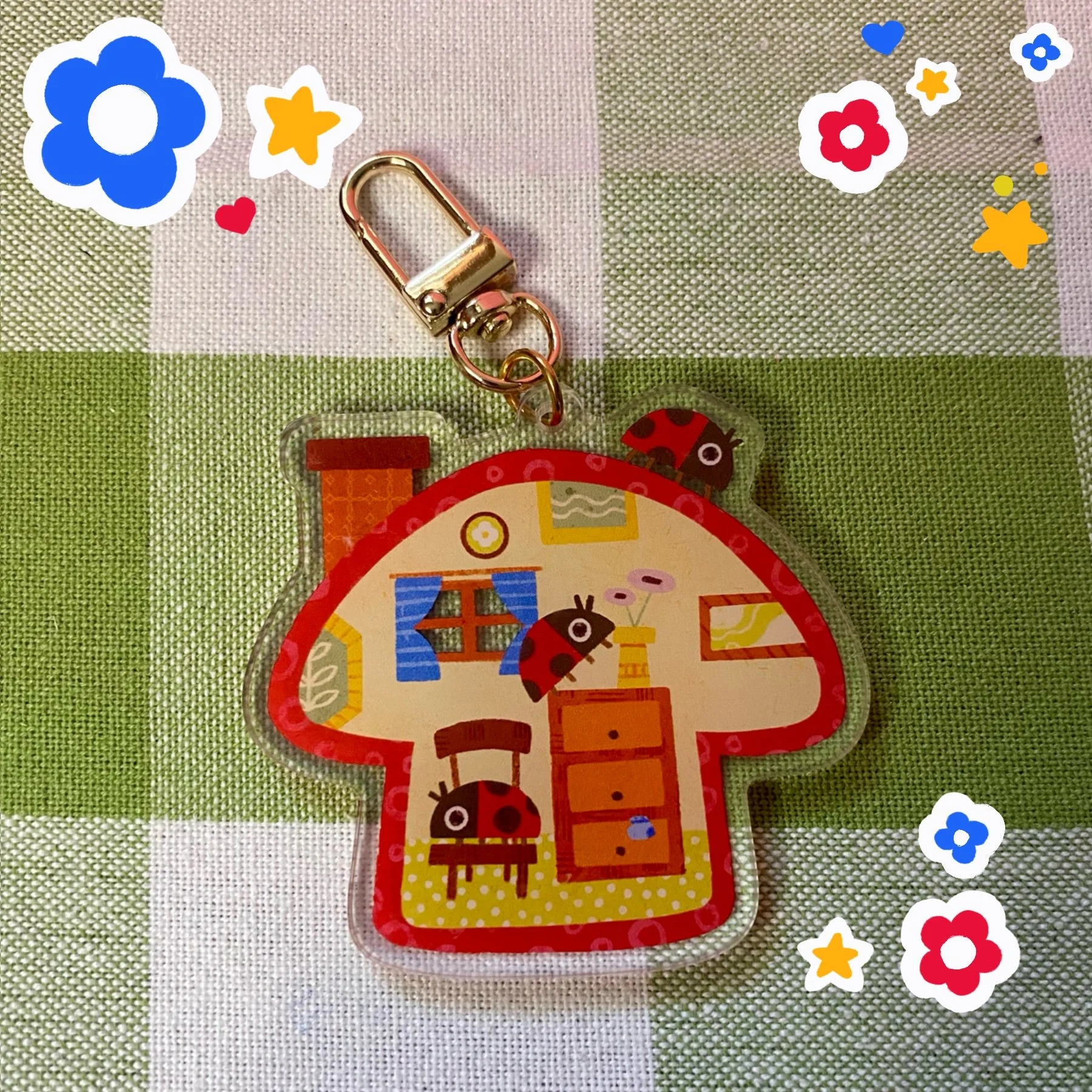 Mushroom House Acrylic Keychain