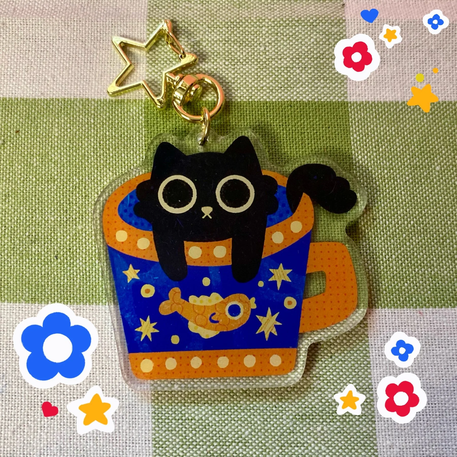 Black Cat Acrylic Keychain