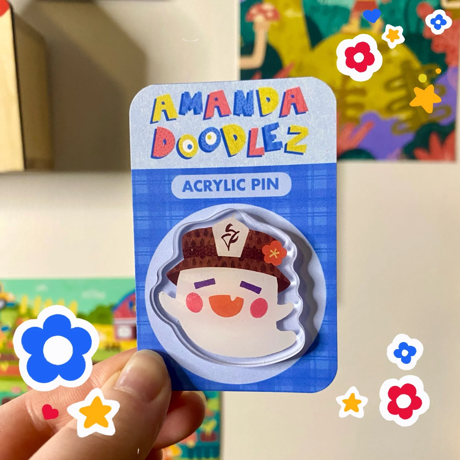 Hu Tao Ghost Acrylic Pin