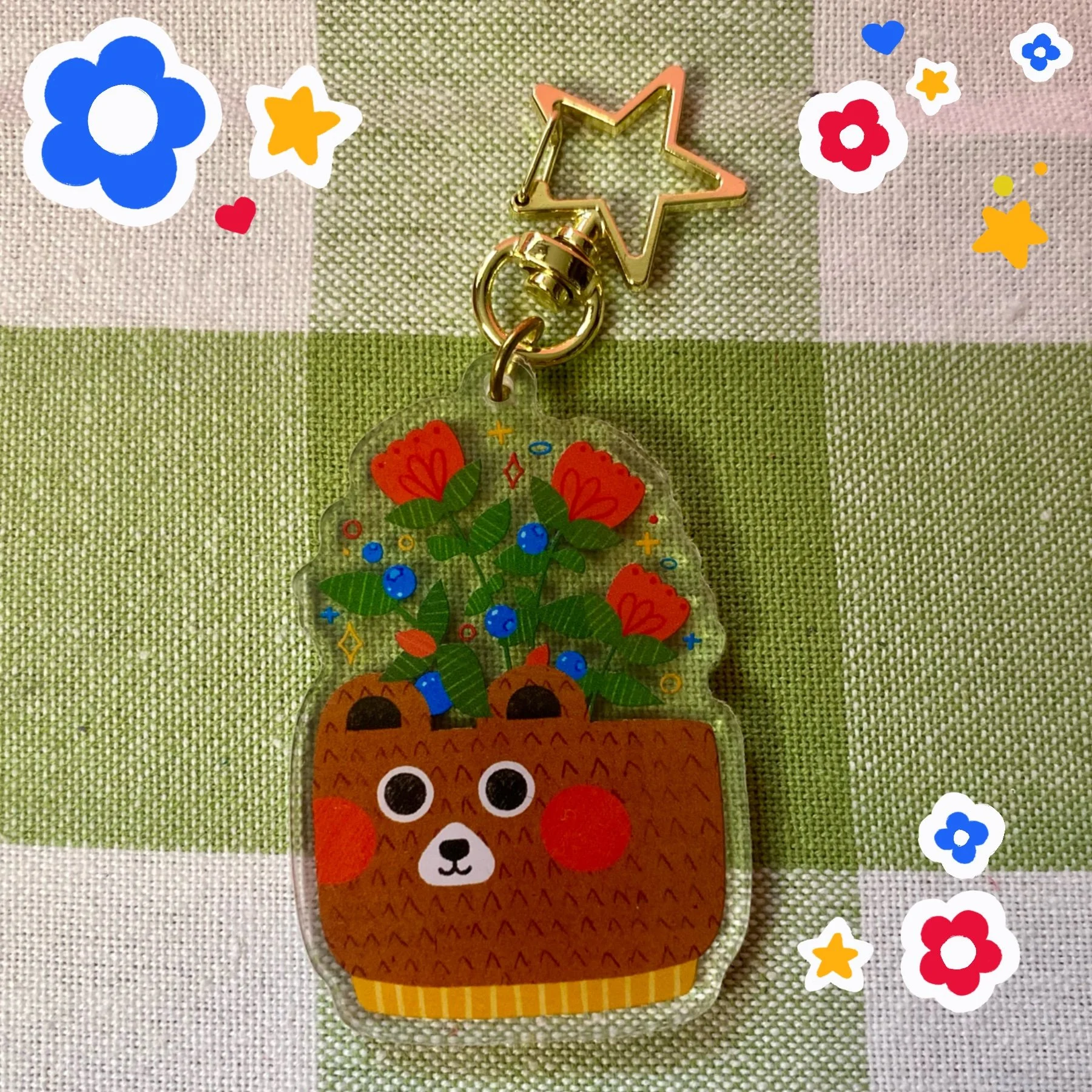 Brown Bear Acrylic Keychain