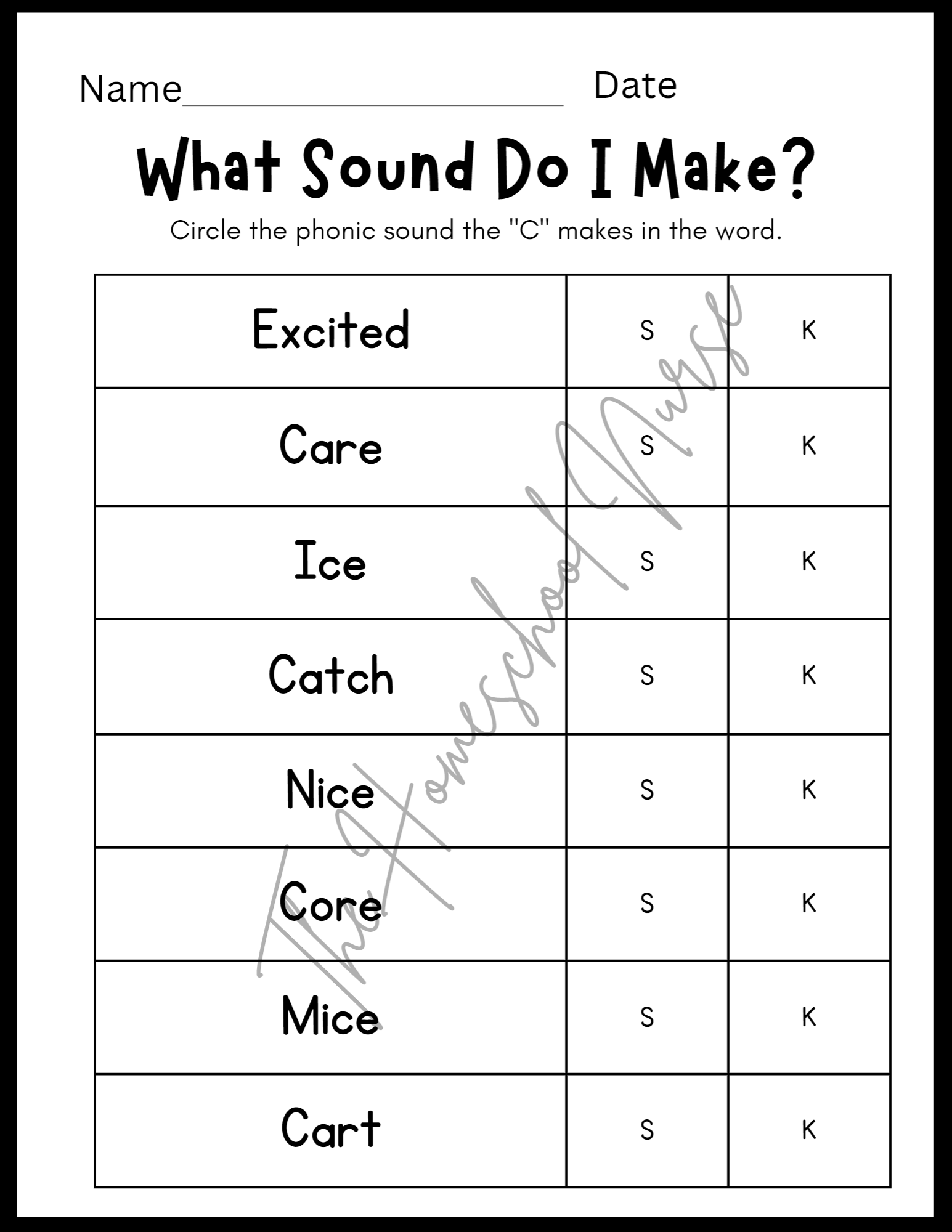 What Sound Do I Make? Letter C Freebie — The Homeschool Nurse