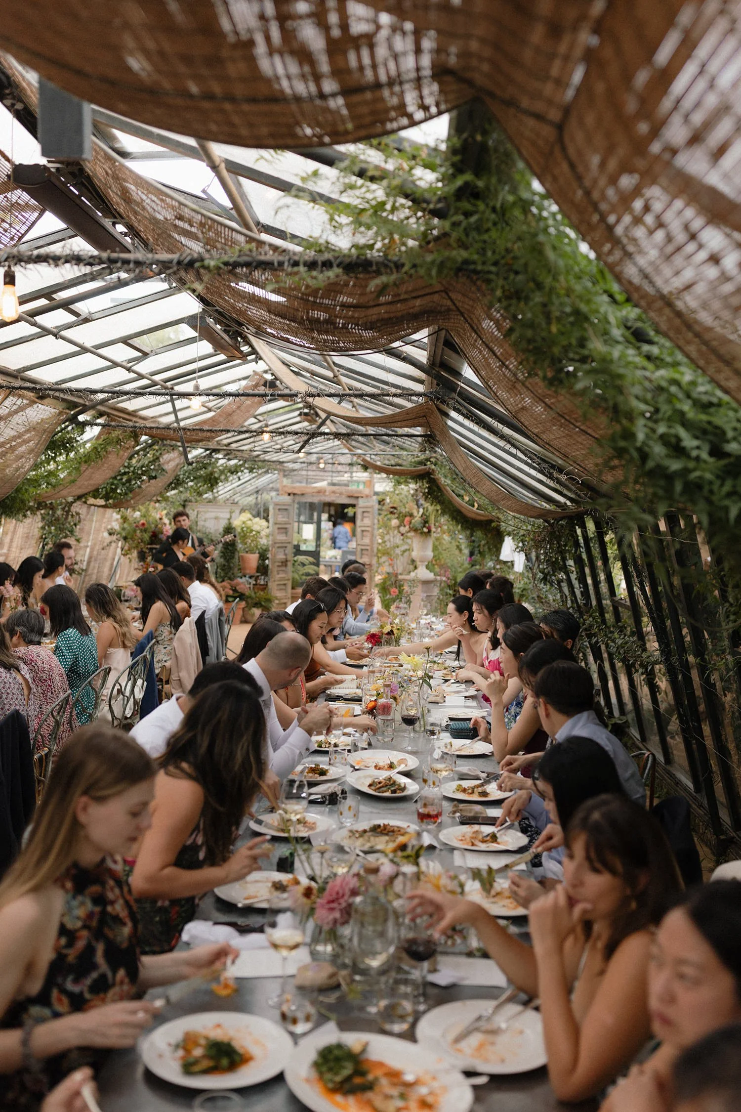 wedding breakfast at petersham nurseries, London Richmond