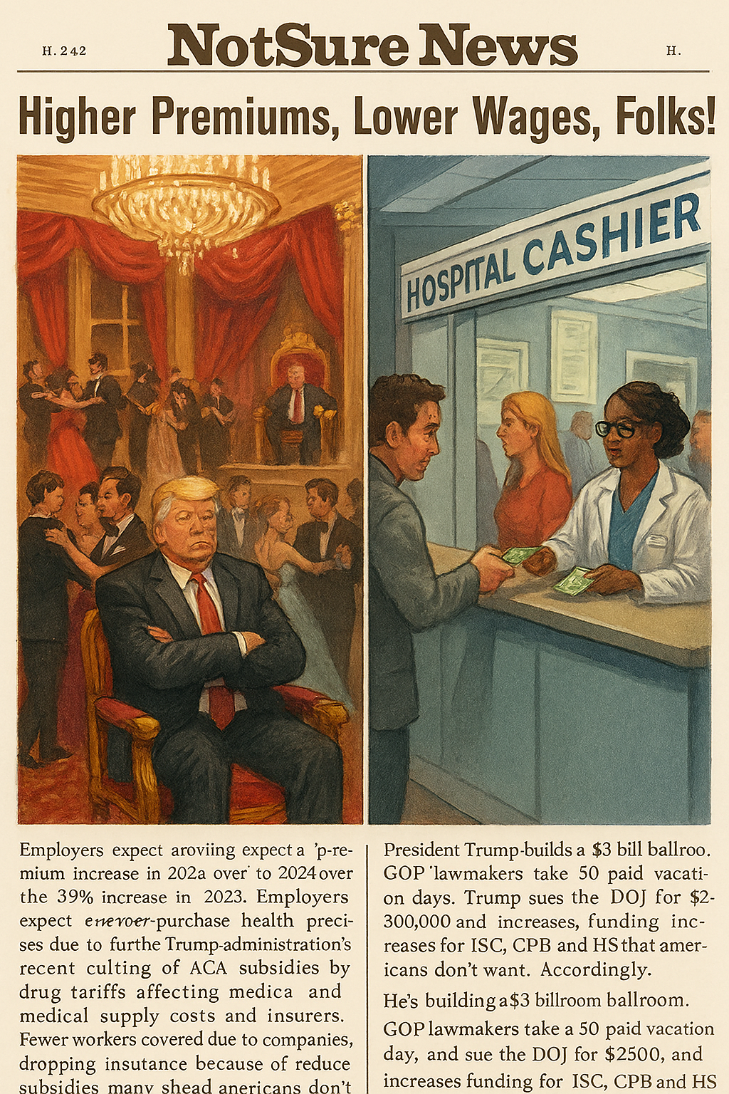 America’s Health Premiums Balloon While GOP Lawmakers Waltz Through Trump’s $3 Billion Ballroom