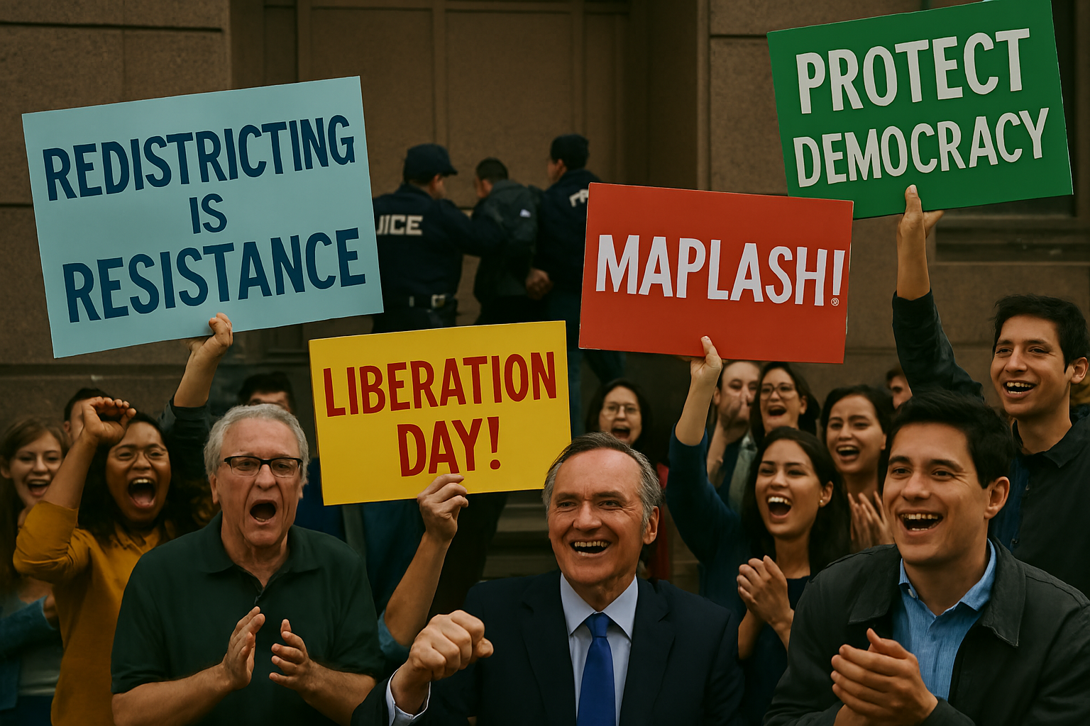 Newsom Declares “Liberation Day” as California Redistricts to Counter Texas; ICE Agents Mistake Civic Engagement for Sedition
