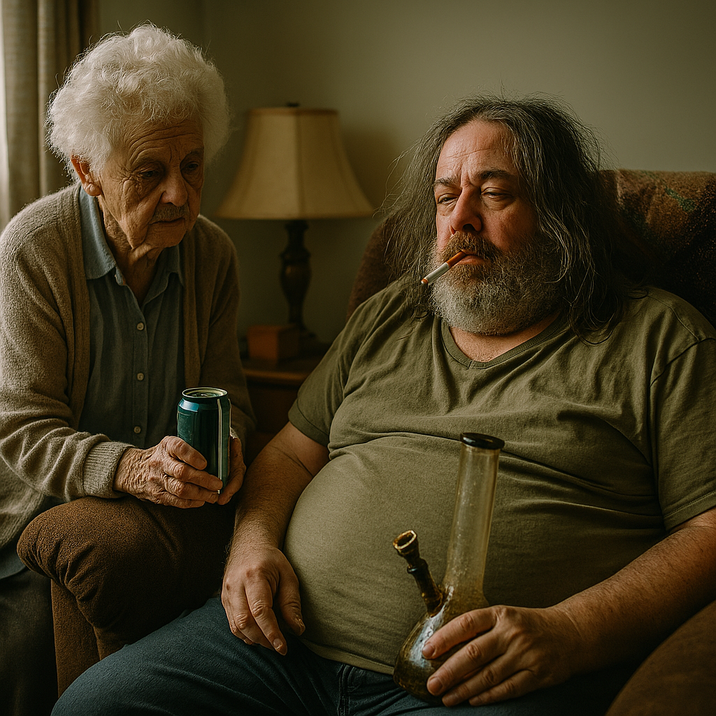 Local 61-Year-Old Man Still Living at Home, Powered Entirely by Beer, Bong Hits, and Maternal Guilt