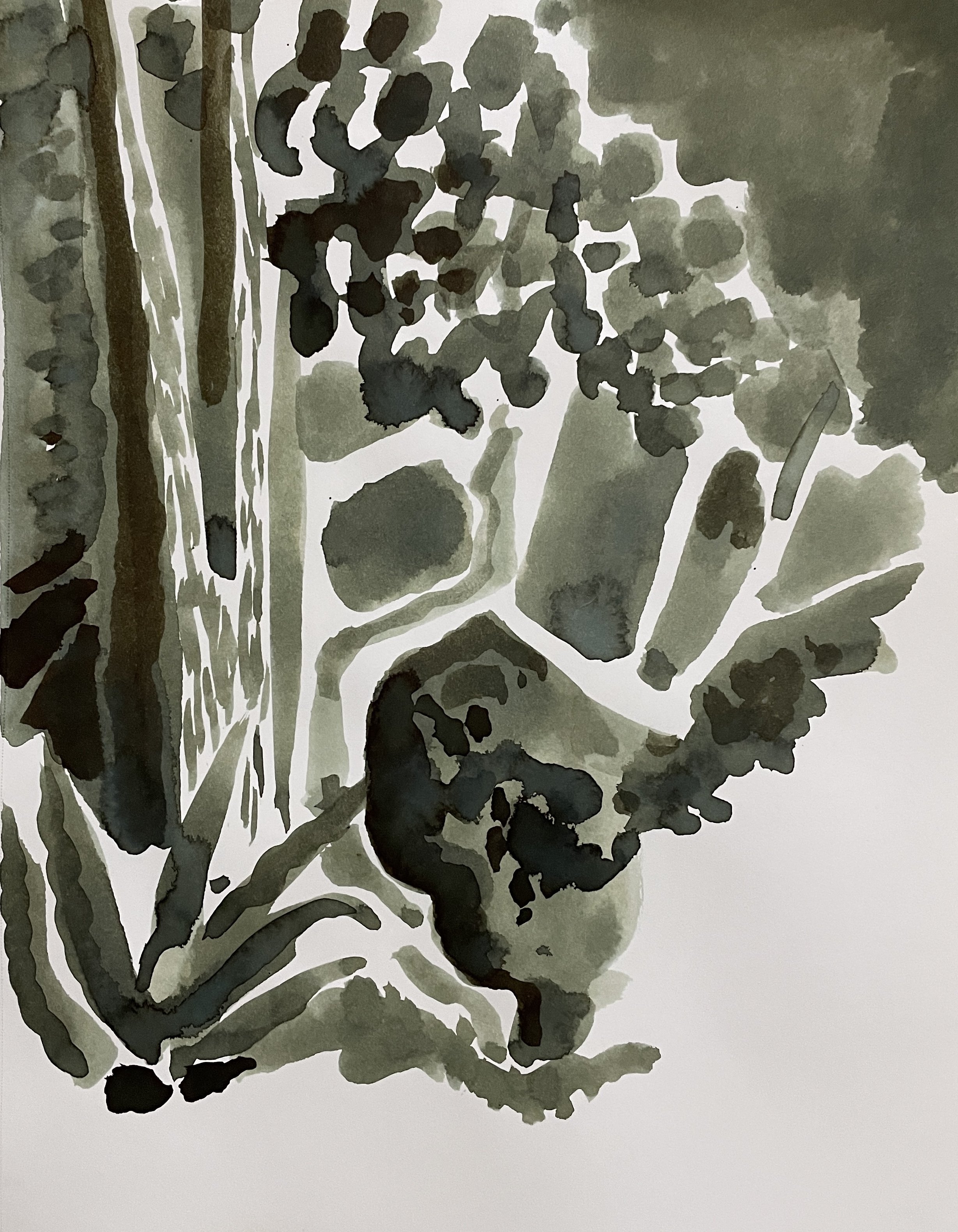 Fort Canning I, 2026, ink on Strathmore paper, 160 gsm, 30.5x22.9 cm, framed in white acid free paper mat, 14x11", SGD 65