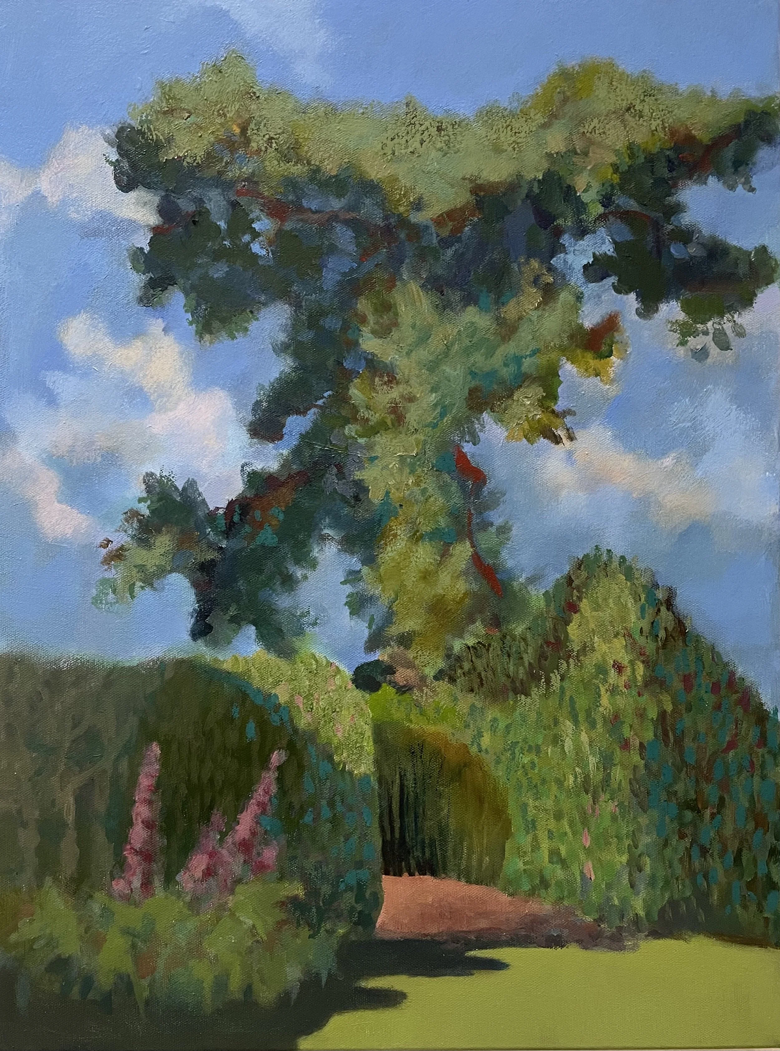 "Jane's garden", 2023, (part 2 of the triptich),  24x18", mixed media, unframed [SGD 1,850]