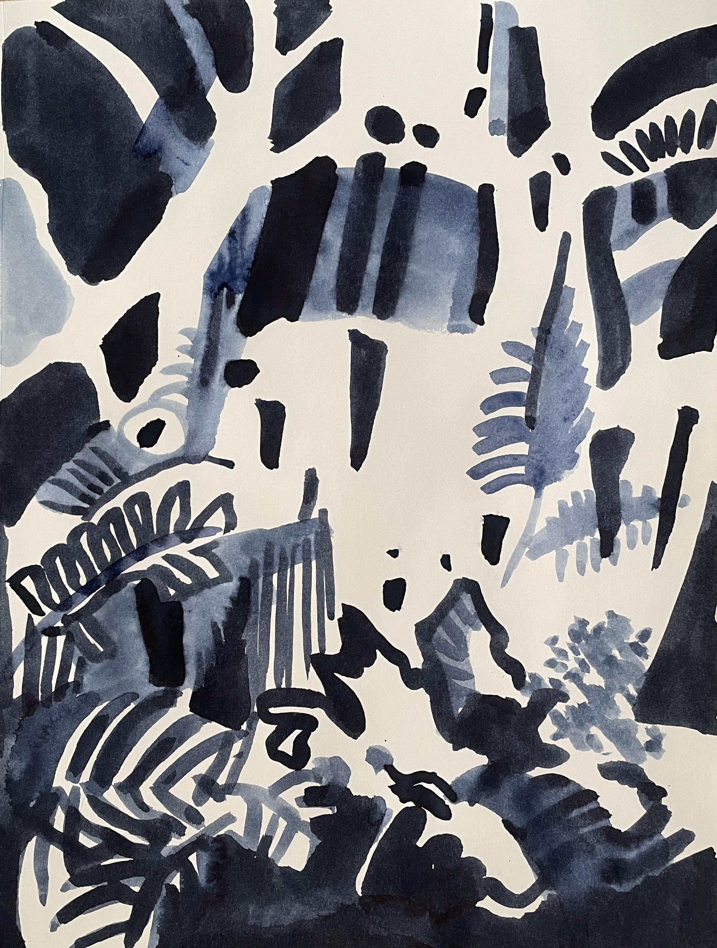 Magic Gardens, 2026, ink on Strathmore paper, 160 gsm, 30.5x22.9 cm, framed in white acid free paper mat, 14x11", SGD 65