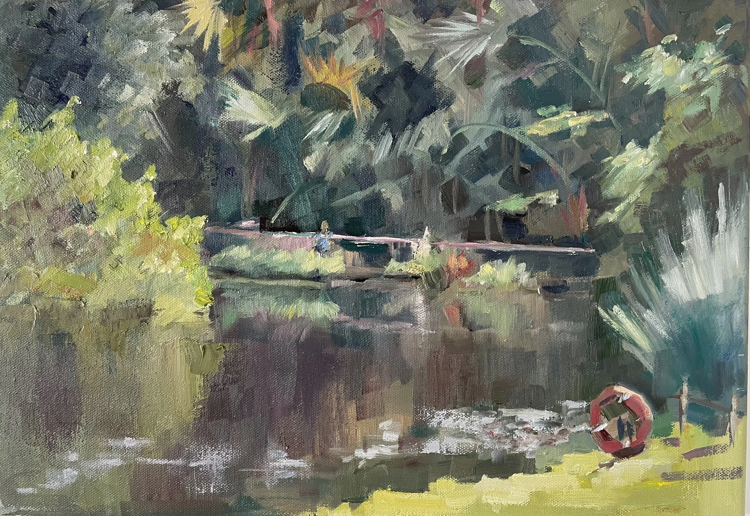 Serenity, Botanic Gardens, 2022, oil on canvas, 29x42 cm, framed (43x55 cm), SGD 1,500
