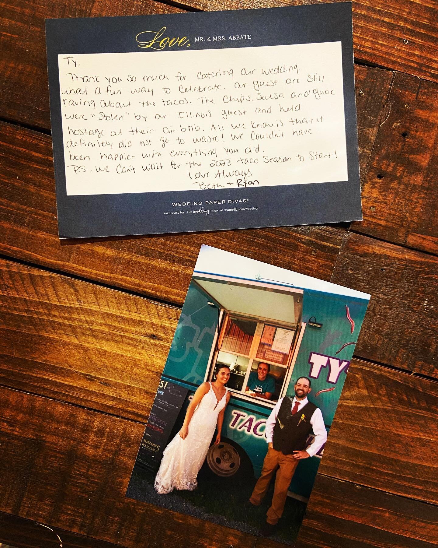 Beth and Ryan have been some of our biggest supporters, so when they were planning their special day, we were absolutely thrilled to be a part of it!
Thank you for the kind words, I&rsquo;m sure we&rsquo;ll see you next week on opening night! ❤️❤️

W