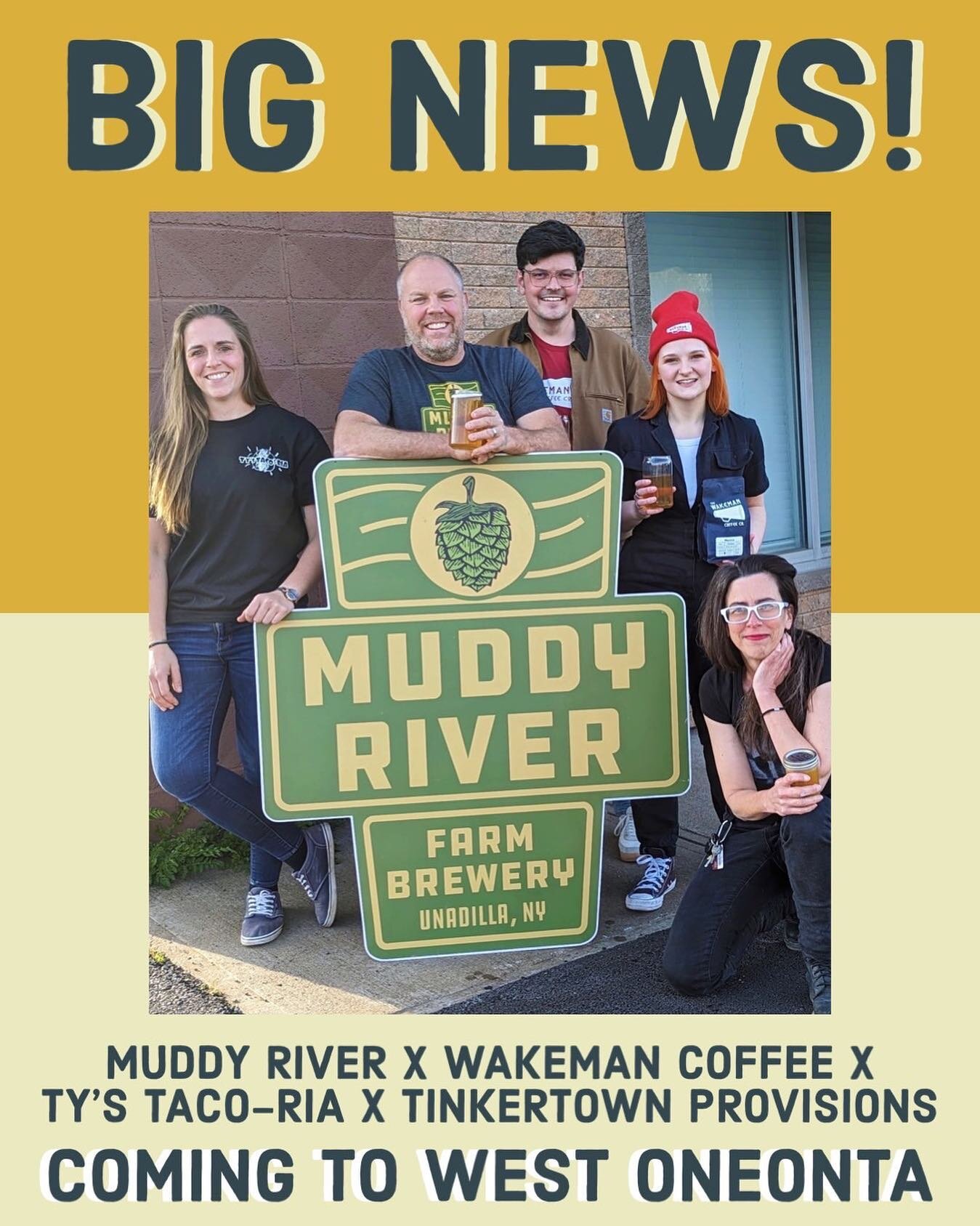 Making your dreams come true! 
🌮 🍻 ☕️ 🌶️ 

Check out the article in the Daily Star for more info 🤩
https://www.thedailystar.com/news/muddy-river-brewery-set-to-expand-to-west-oneonta/article_4fd7a680-e546-11ed-ae26-f37b39a73209.html
