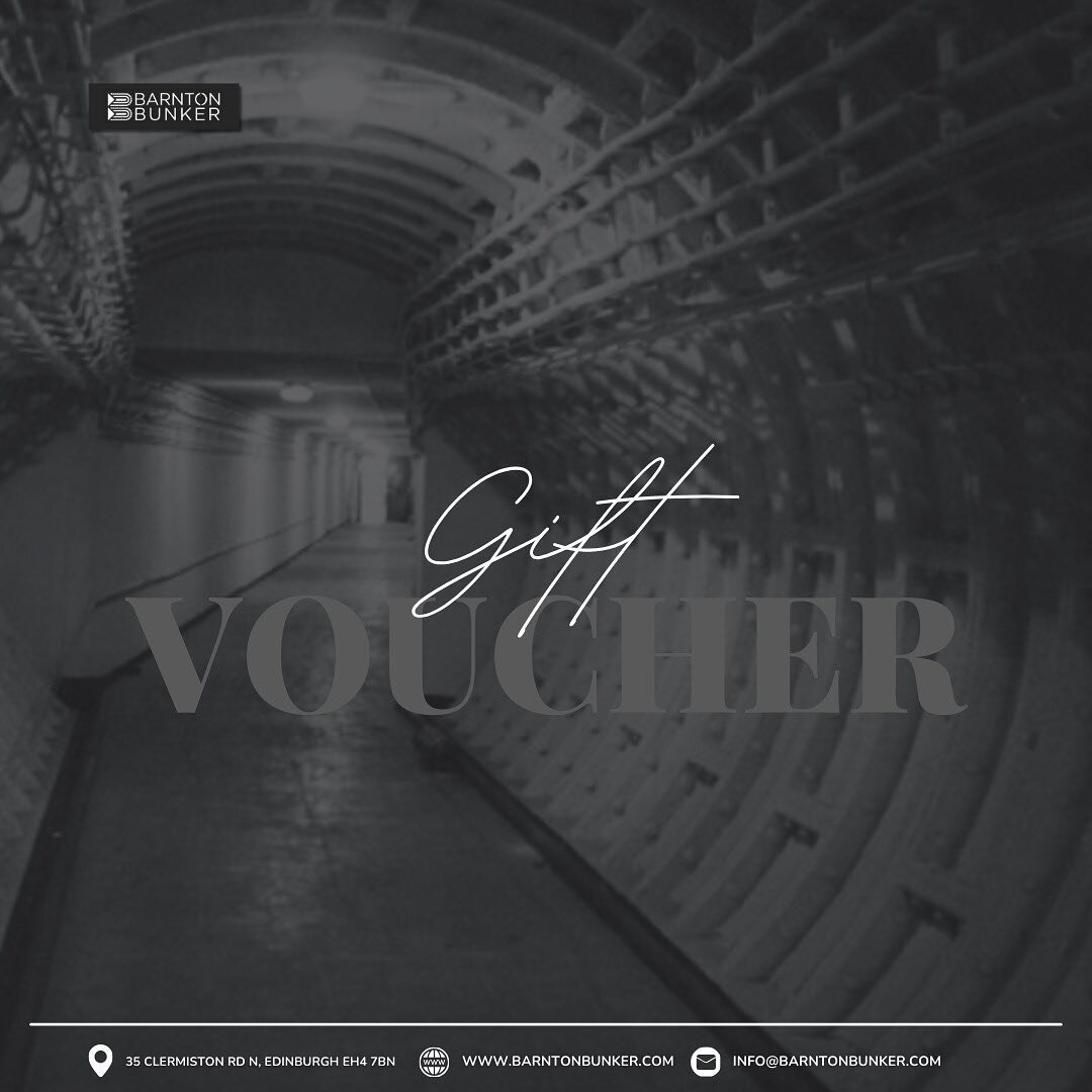 Exciting News at Barnton Bunker! 🎉
&nbsp;
Looking for the perfect gift that's as unique as the person receiving it? We're thrilled to announce that Barnton Bunker now offers Gift Vouchers! 🕵️&zwj;♂️
&nbsp;
👉 How It Works:

	1.	Visit our website's 