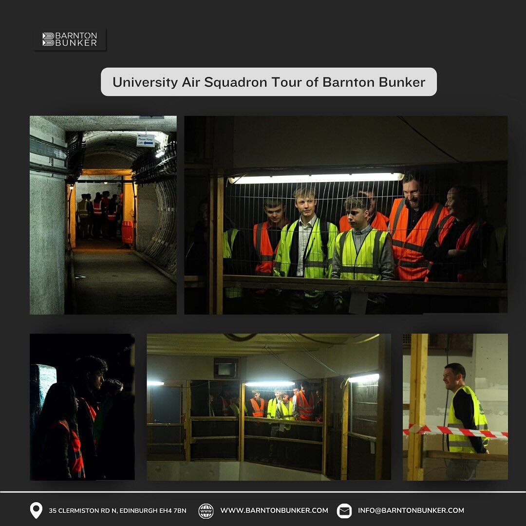 University Air Squadron Visits Barnton Bunker for a Flight through History! 💫

Last weekend&rsquo;s guided tour was extra special as we welcomed the University Air Squadron to Barnton Bunker! ✈️ 

Exploring the depths of our historic site, they delv