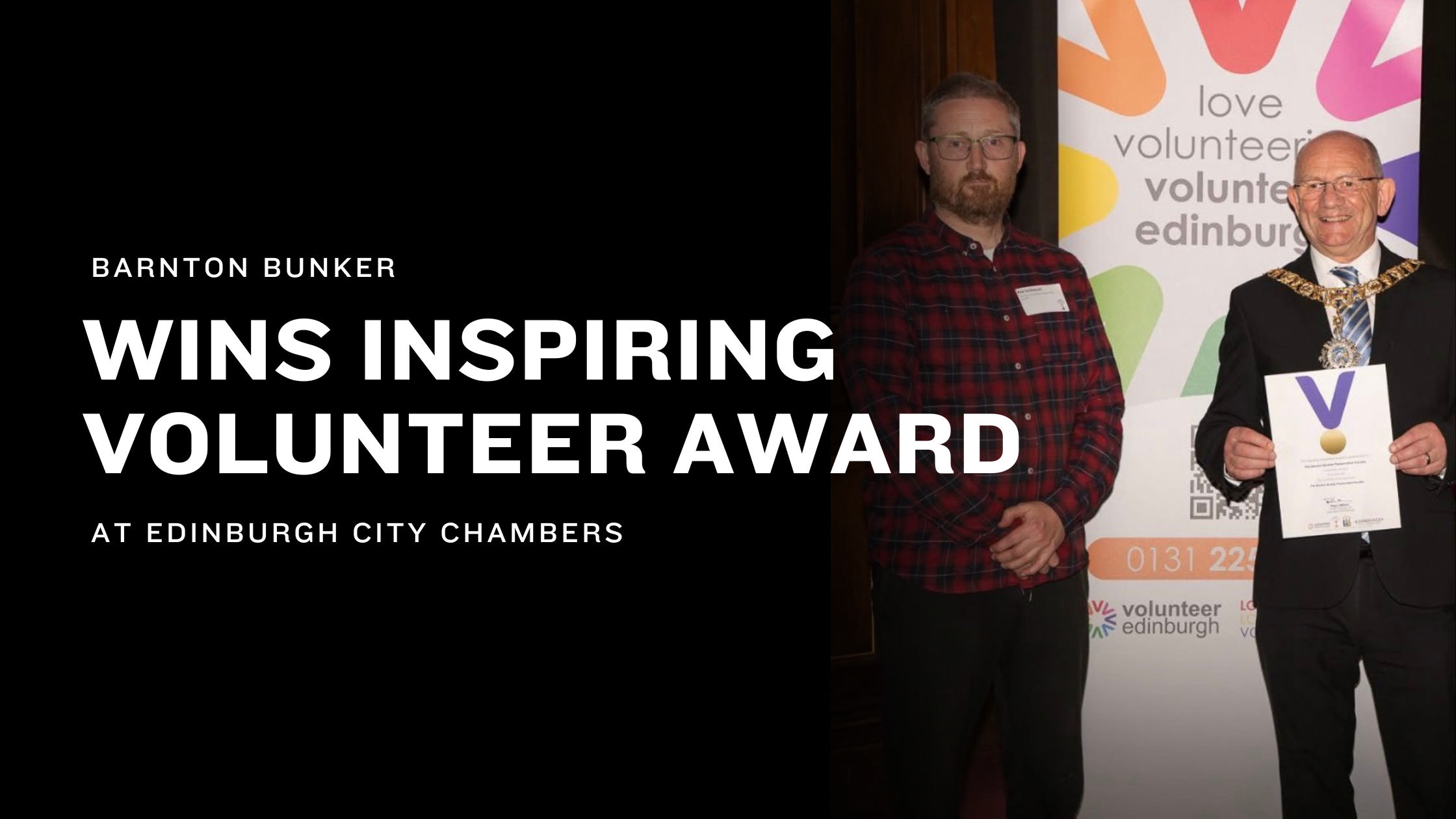 Barnton Bunker wins Inspiring Volunteer Award at Edinburgh City Chambers