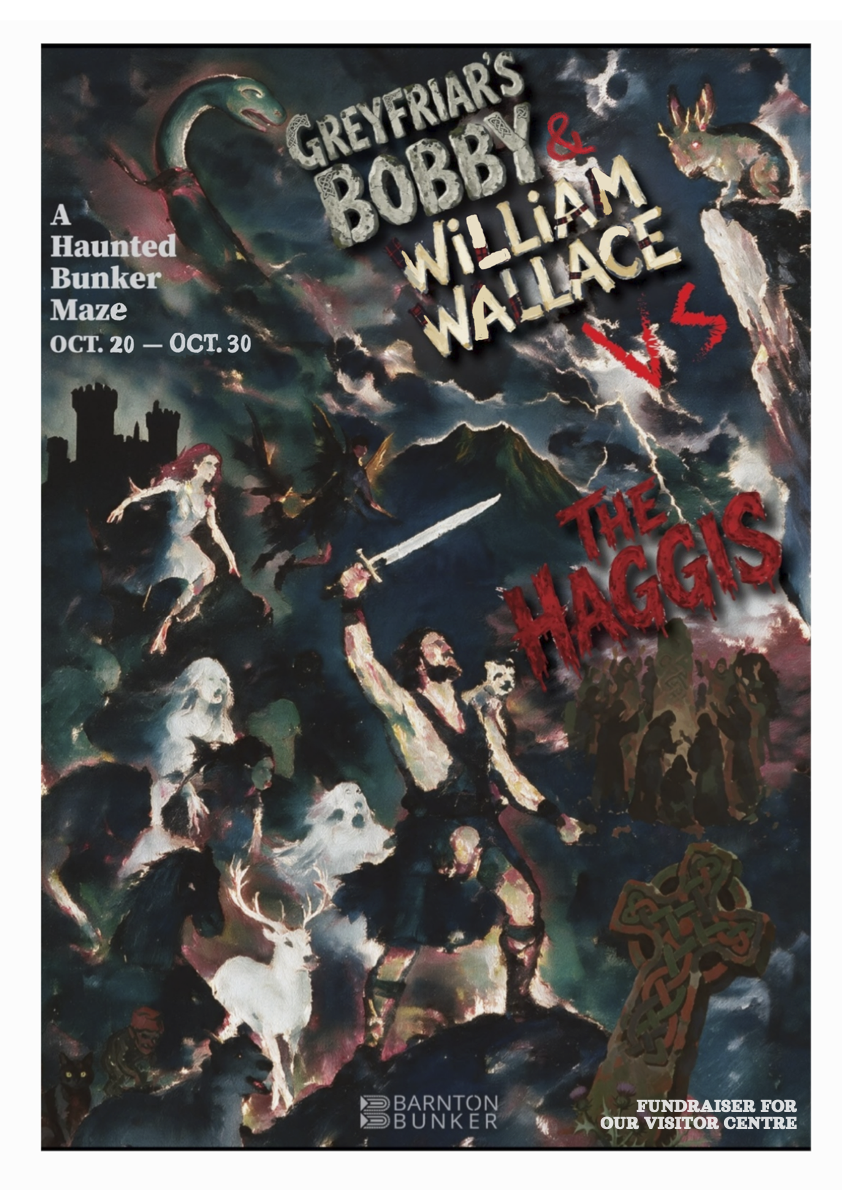 Greyfriar's Bobby and William Wallace vs The Haggis haunted bunker maze at Barnton Bunker
