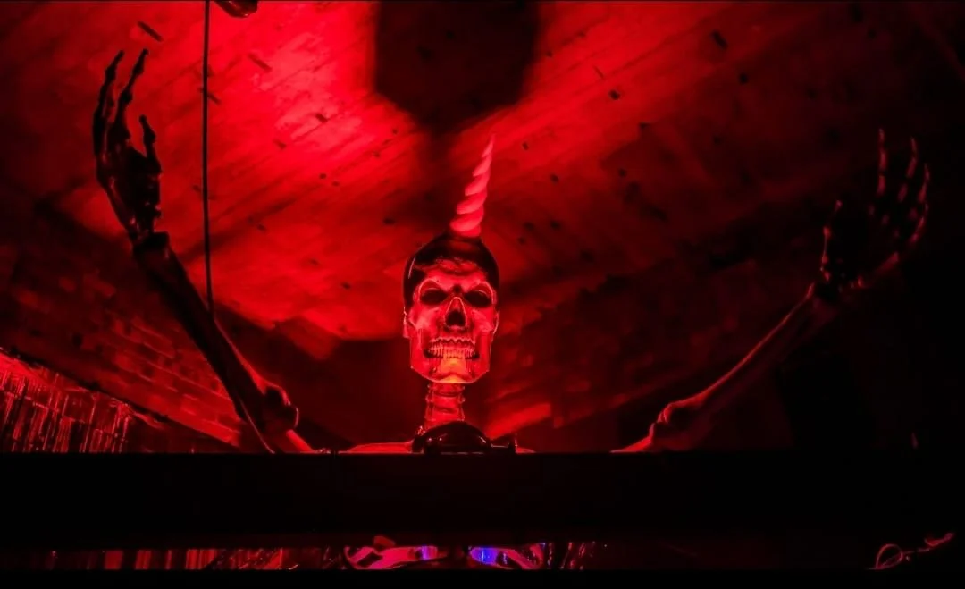 Skeleton decoration in the Halloween Maze
