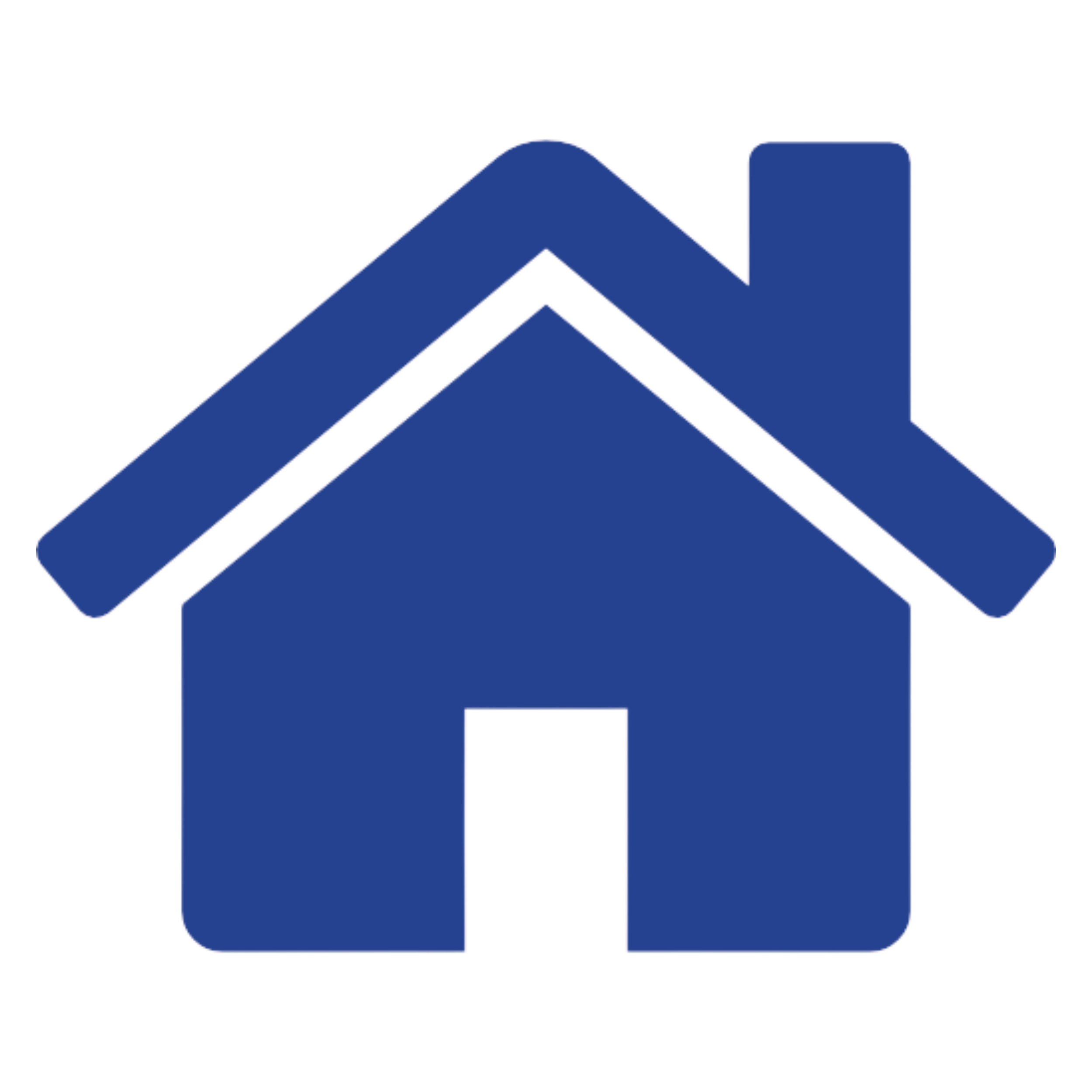 An icon of a blue house