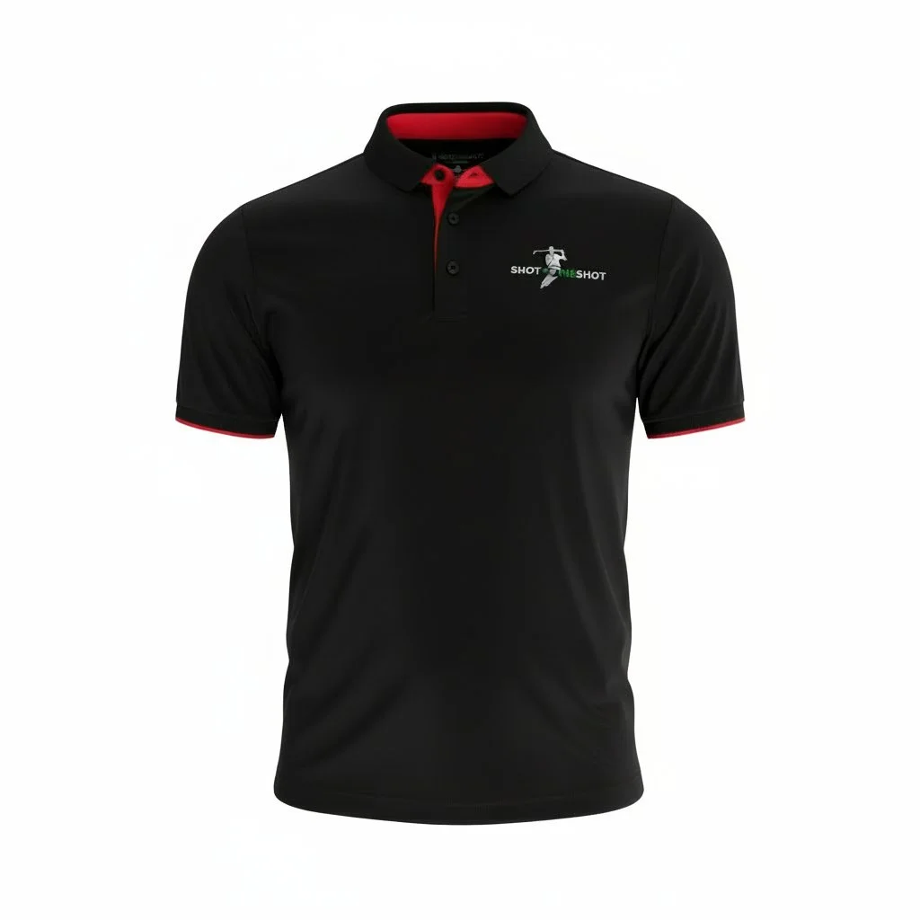 SHOT FORE SHOT TWO-TONED POLO (Black w/ Red)
