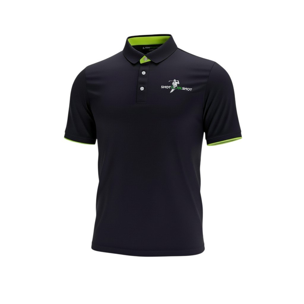 SHOT FORE SHOT TWO-TONED POLO (Navy W/ Lime Green)