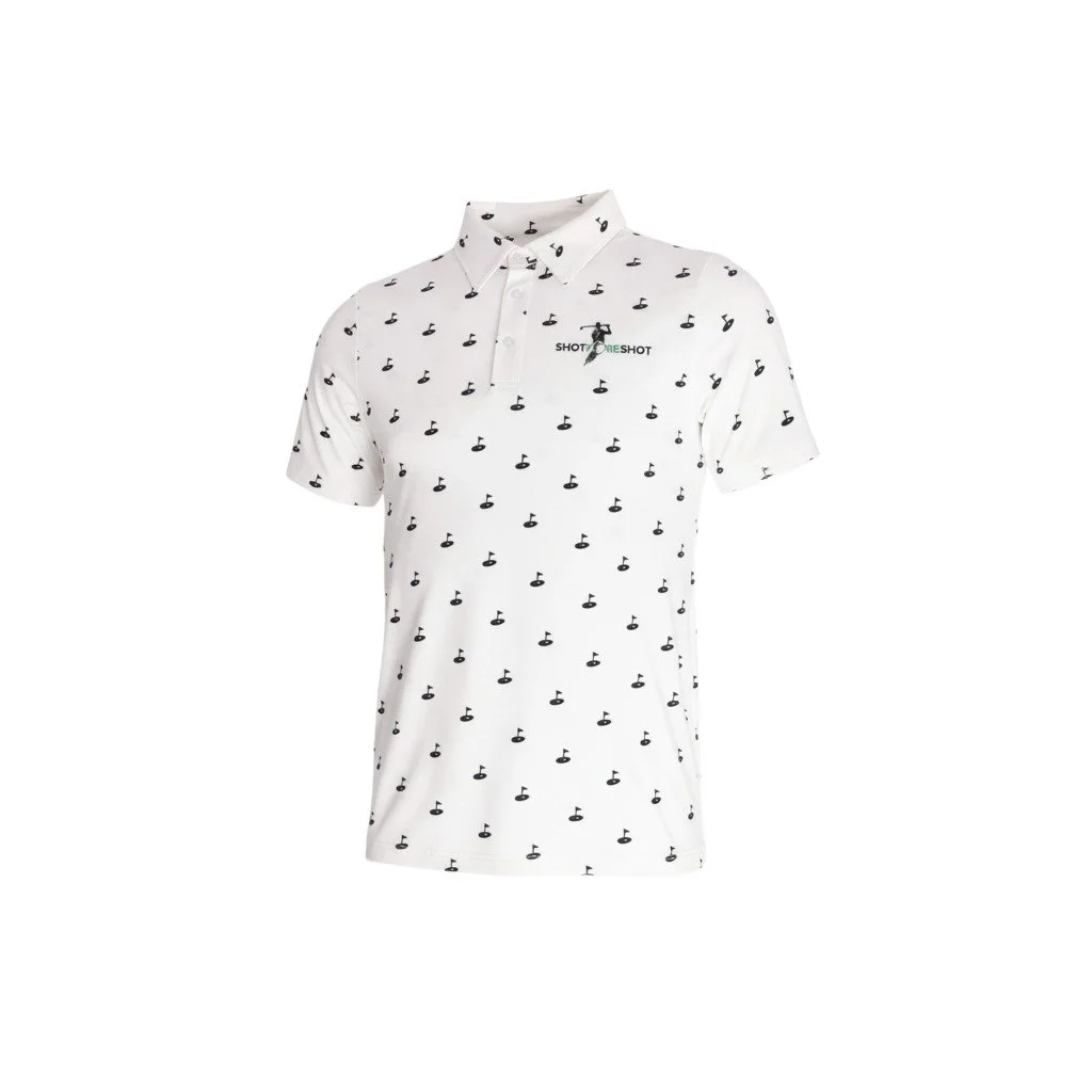 THE SHOT FORE SHOT PREMIUM POLO (White & Black)