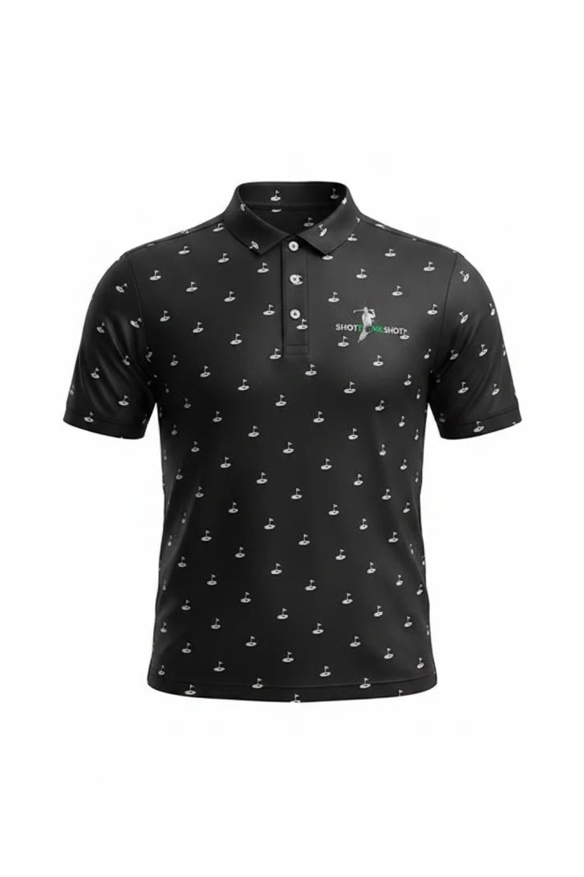 SHOT FORE SHOT PREMIUM POLO (Black & White)