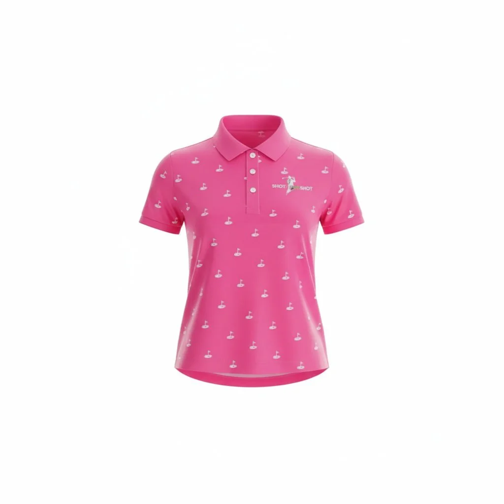 SHOT FORE SHOT PREMIUM POLO (Dark Pink & White)