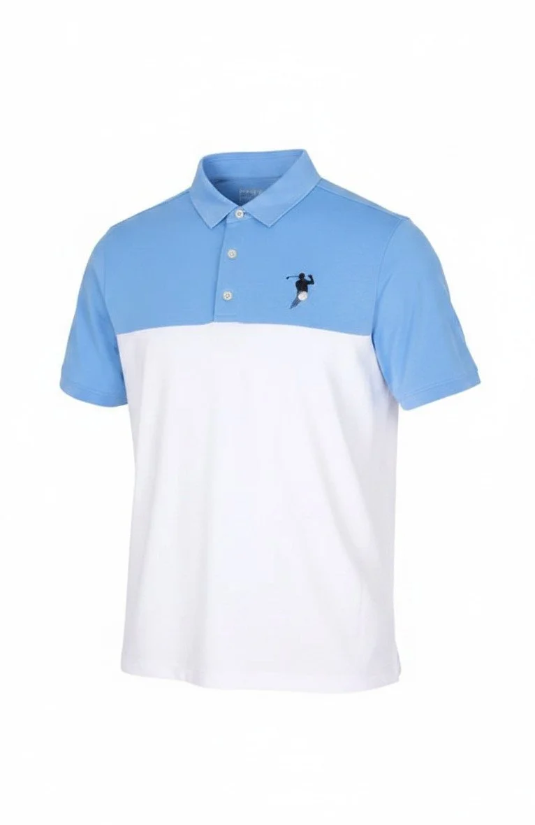 SFS COLOR BLOCK PREMIUM POLO (Sky Blue & White)