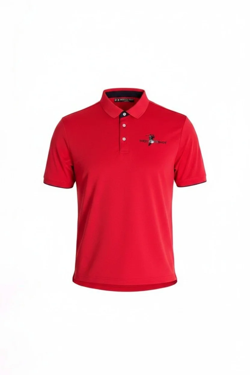SHOT FORE SHOT TWO-TONED POLO (Red W/ Black)