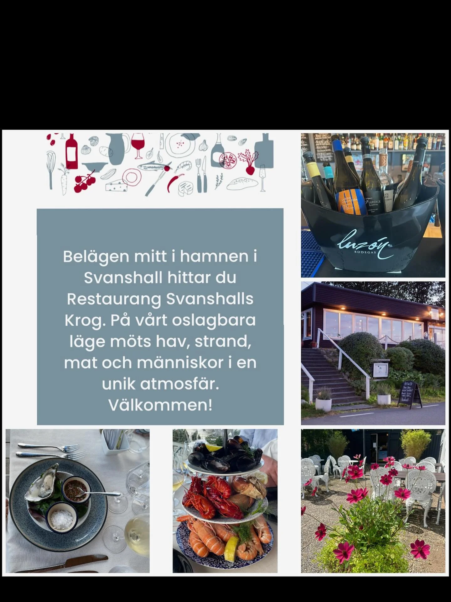 V&auml;lkomna till Svanshallskrog 💙
H&auml;r h&auml;nder det alltid n&aring;got&hellip;..

I helgen &auml;r det v&aring;r efterl&auml;ngtade skaldjurshelg d&auml;r du har m&ouml;jlighet att njuta av de b&auml;sta skaldjuren och god dryck 🦐🦀🥂
Boka