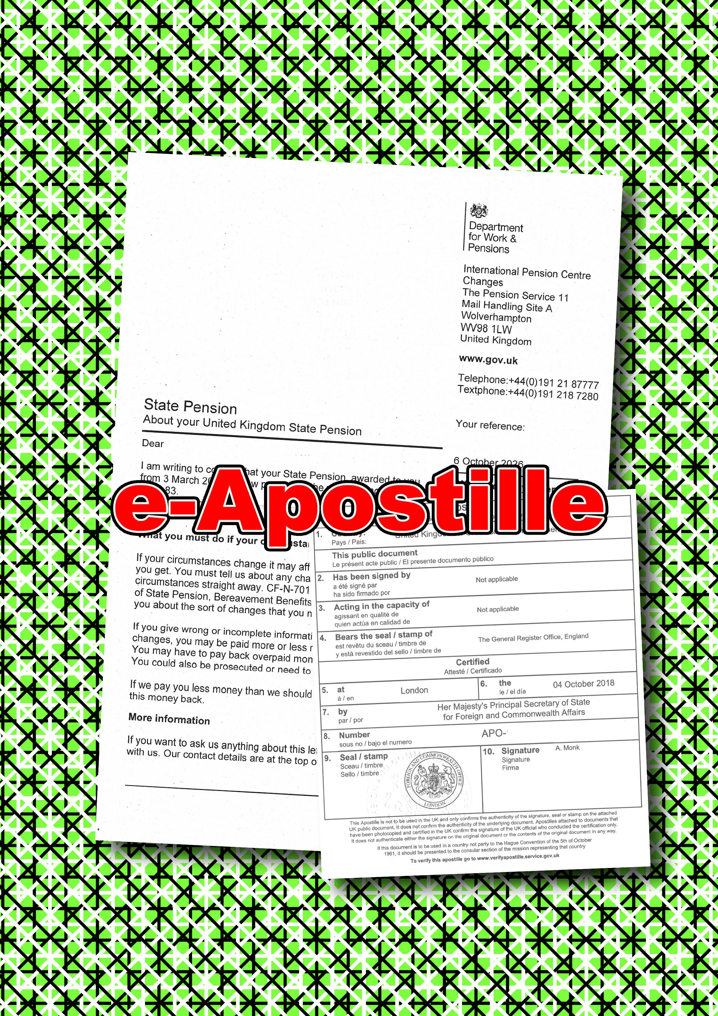 Pension Statement and UK e-Apostille