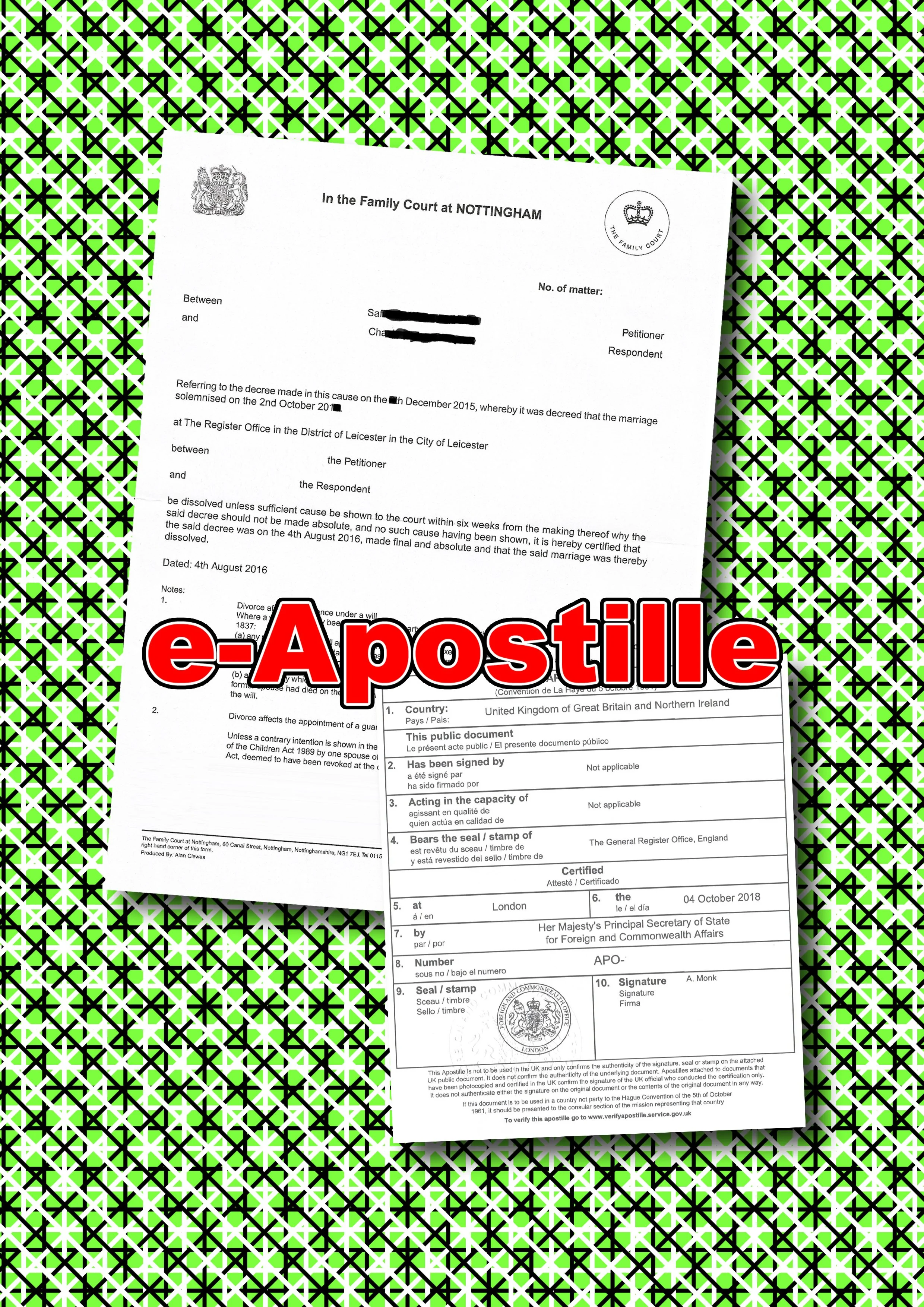 Decree Absolute and e-Apostille