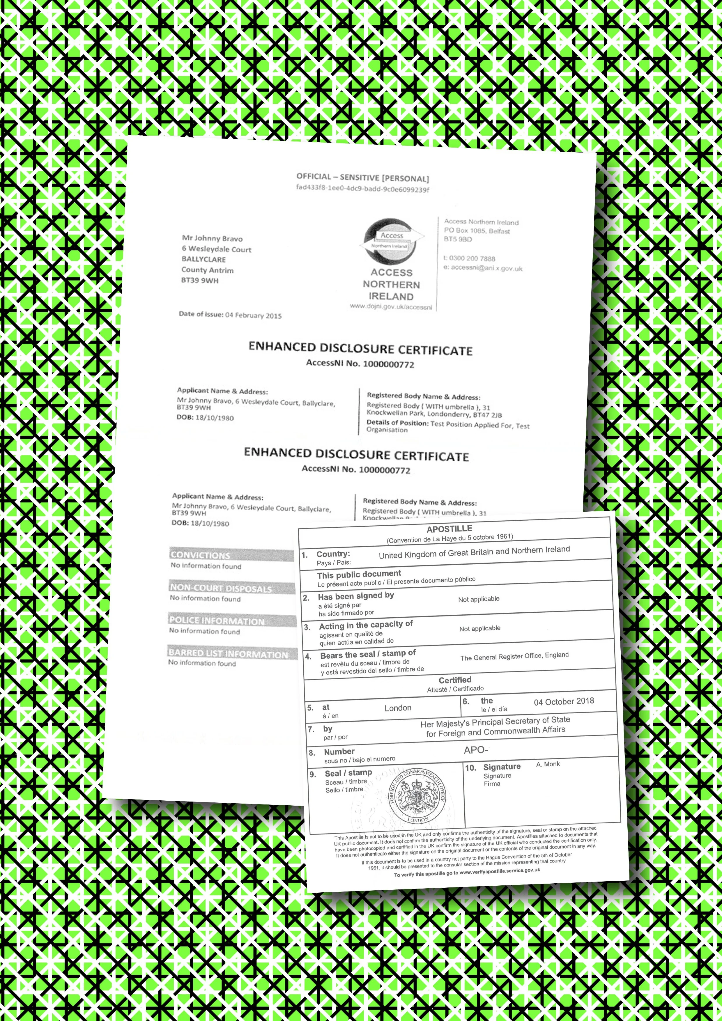 Access Northern Ireland Certificate and Apostille